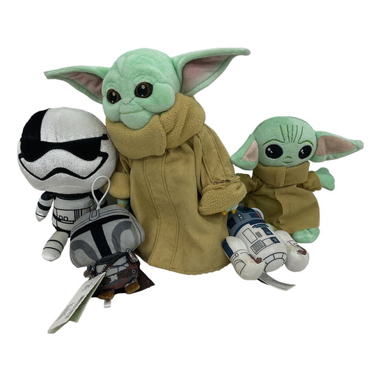 Mixed Star Wars Yoda Baby Grogu Stormtrooper Character Plush Dolls - Warehouse Toys