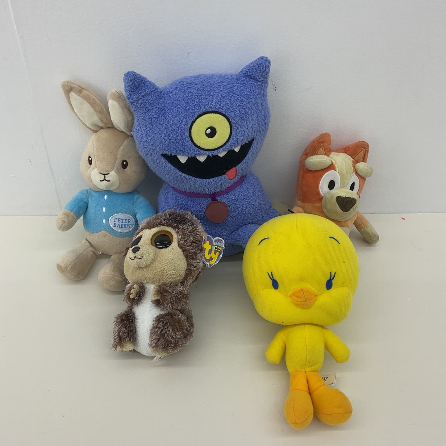 Mixed Stuffed Animals Ugly Doll Bluey Dog TY Monkey Peter Rabbit Tweety Bird - Warehouse Toys