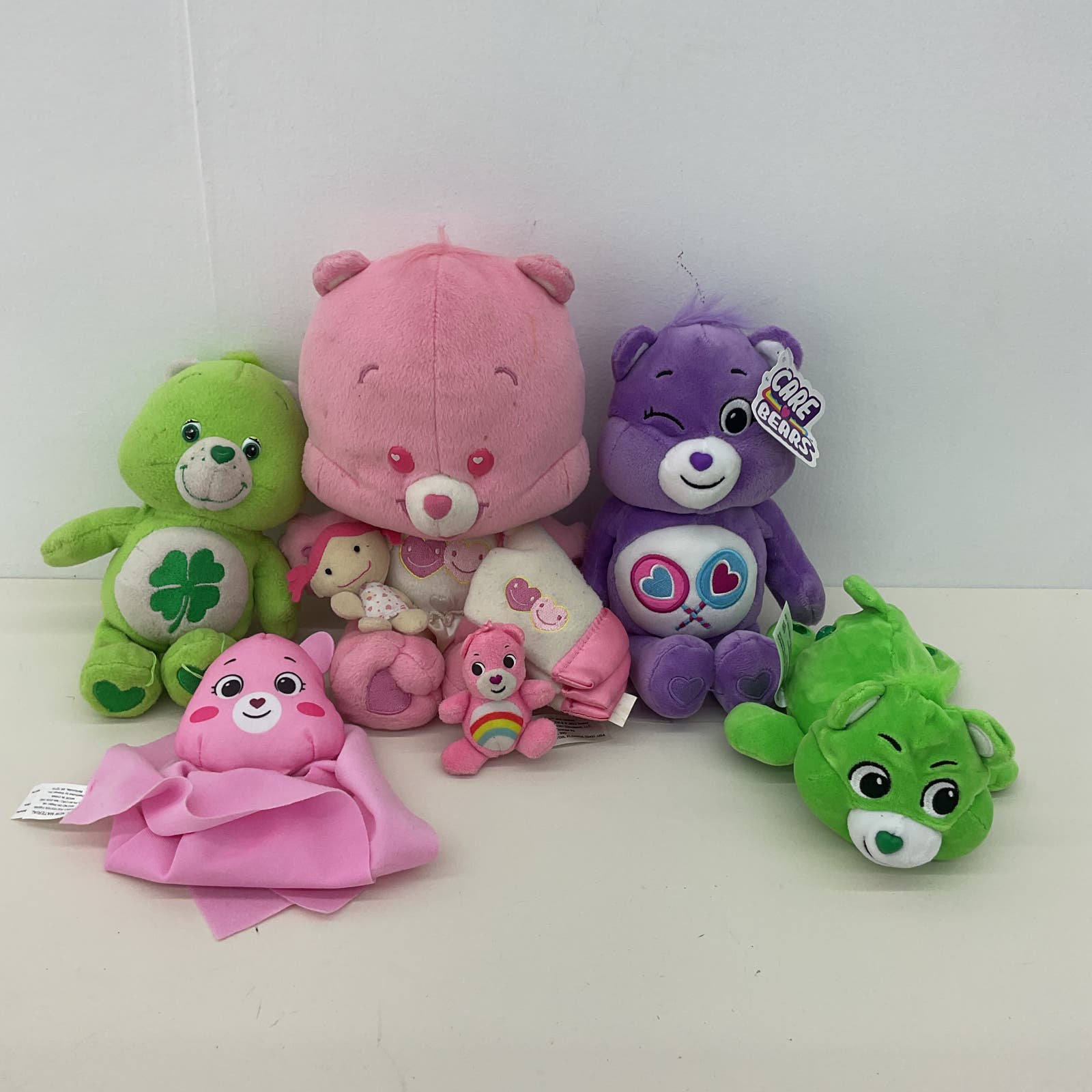 Mixed TCFC Various Care Bear Character Plush Dolls Purple Pink Green Good Luck - Warehouse Toys