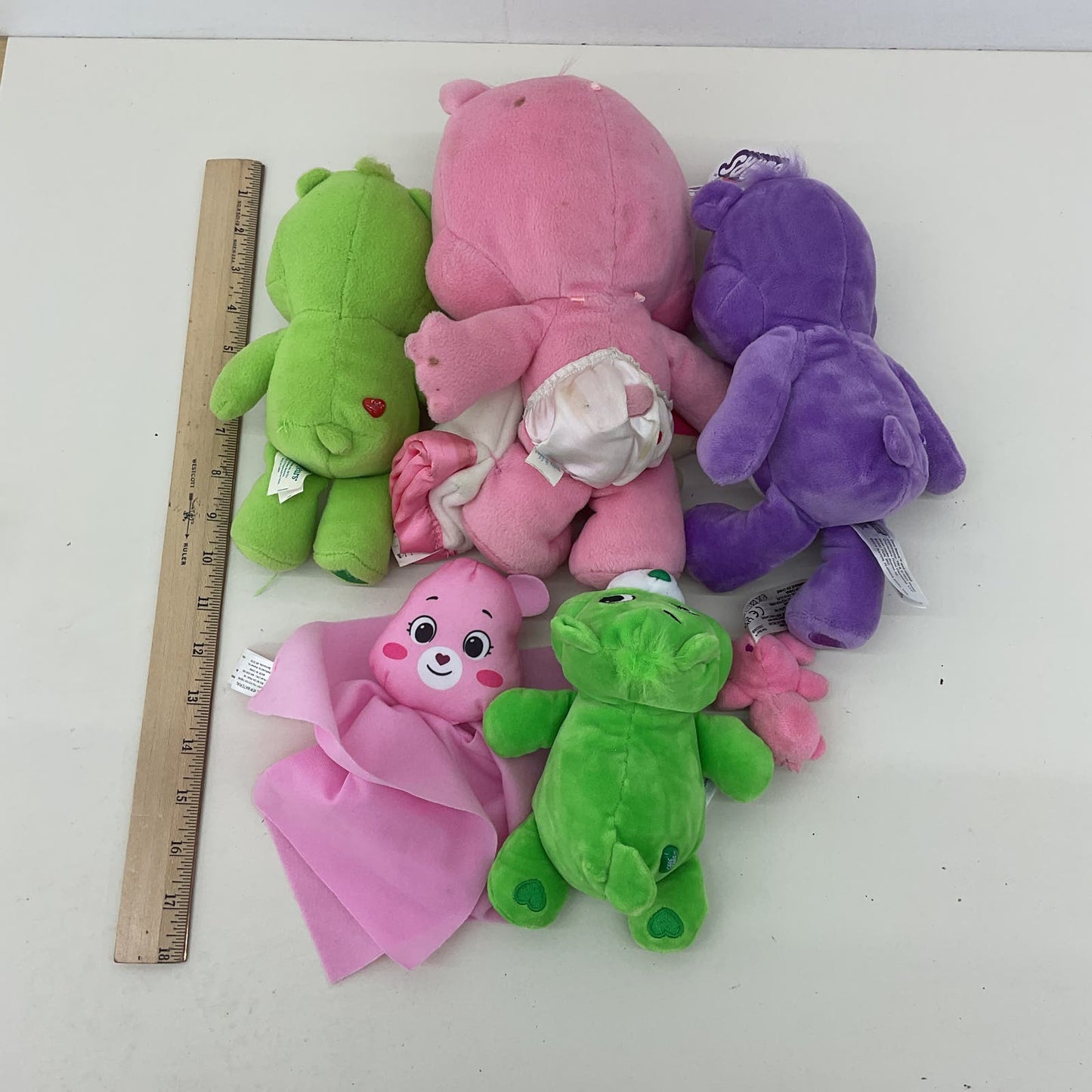 Mixed TCFC Various Care Bear Character Plush Dolls Purple Pink Green Good Luck - Warehouse Toys