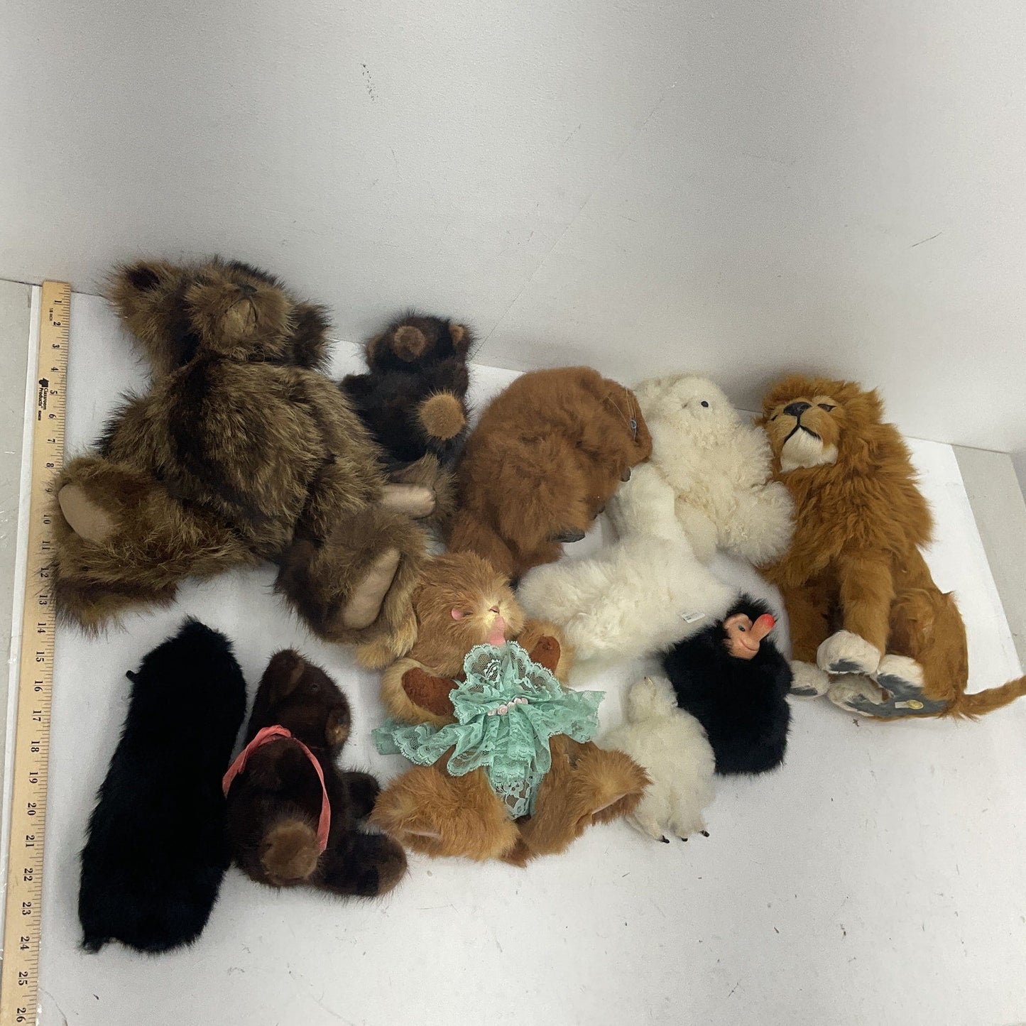 Mixed Tourist Souvenirs Alpaca Mink Real Fur Stuffed Animals Bears Preowned LOT - Warehouse Toys