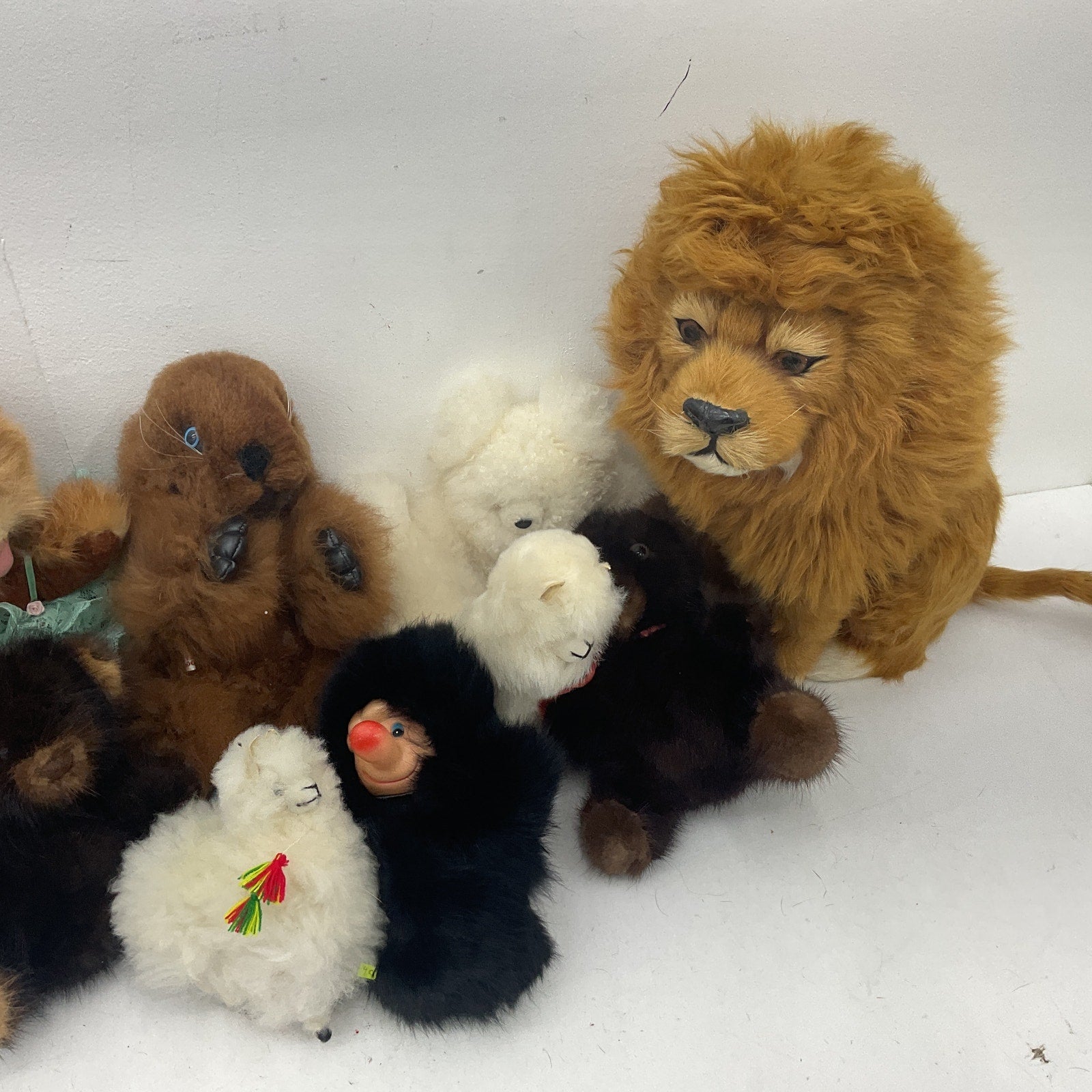 Mixed Tourist Souvenirs Alpaca Mink Real Fur Stuffed Animals Bears Preowned LOT - Warehouse Toys
