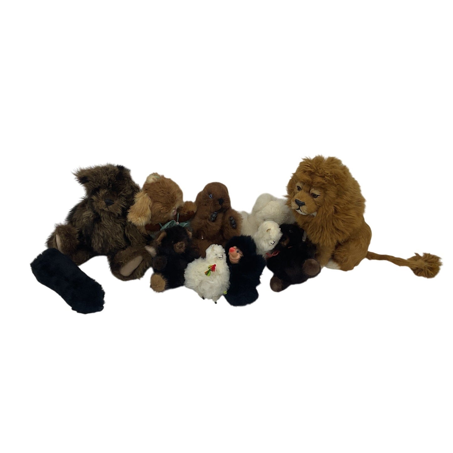 Mixed Tourist Souvenirs Alpaca Mink Real Fur Stuffed Animals Bears Preowned LOT - Warehouse Toys