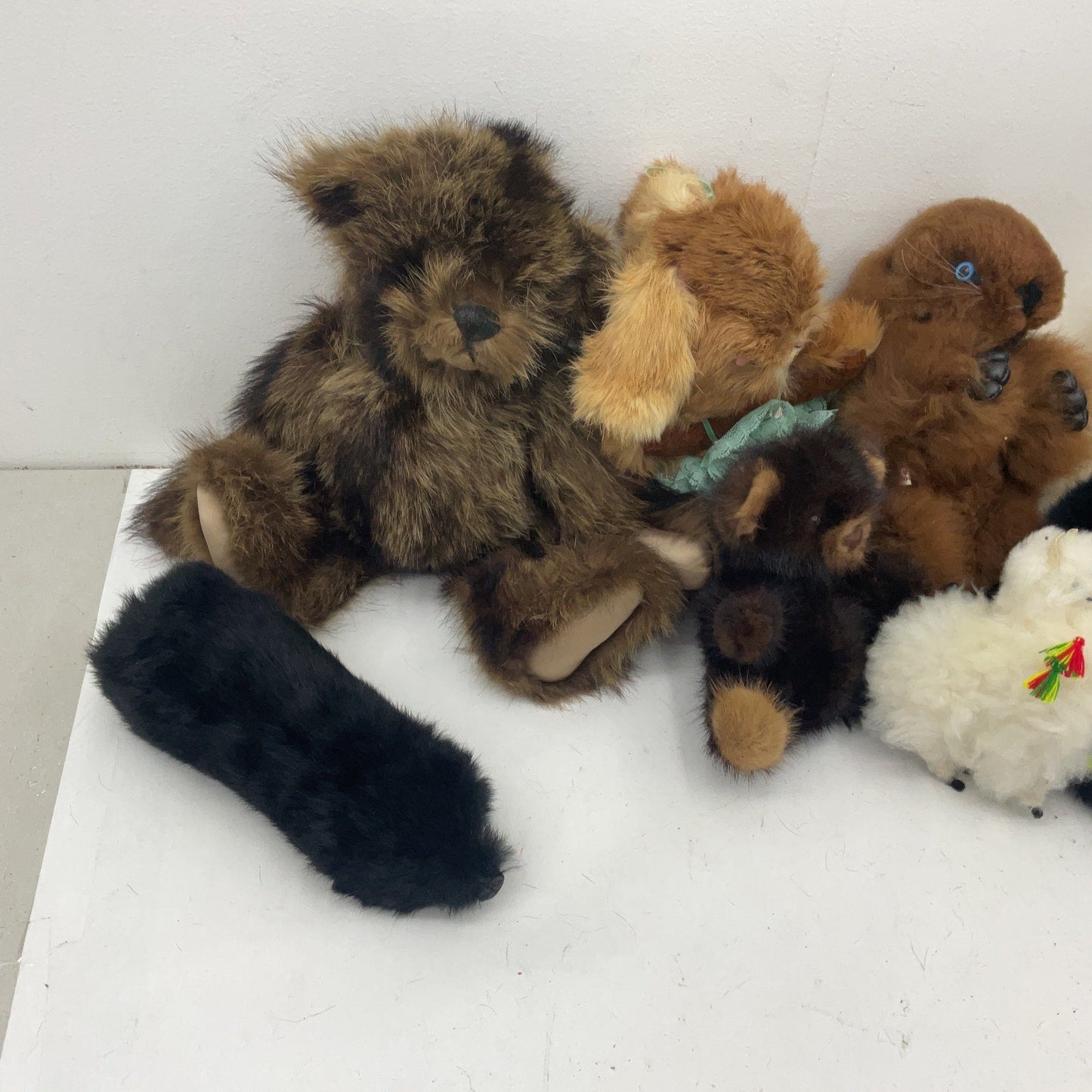 Mixed Tourist Souvenirs Alpaca Mink Real Fur Stuffed Animals Bears Preowned LOT - Warehouse Toys