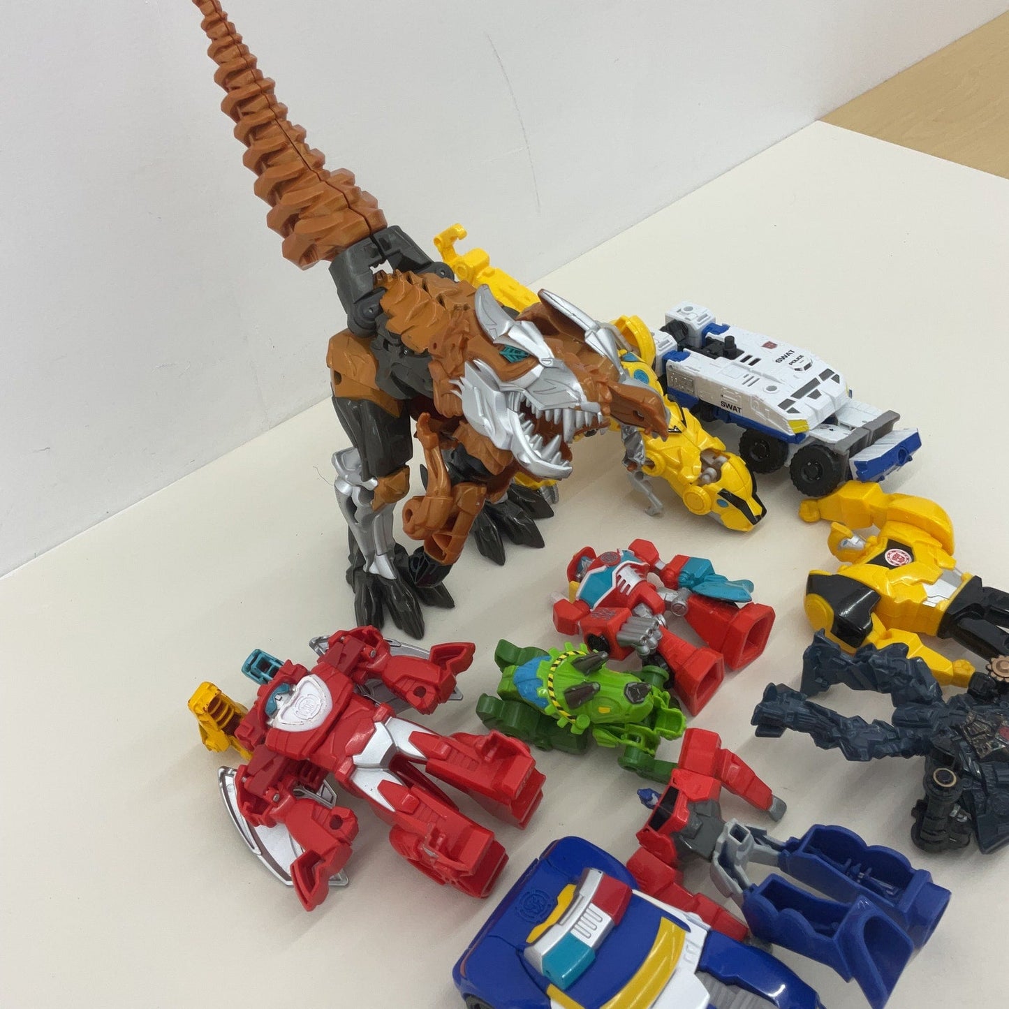 Mixed Transformers LOT Brown Dinosaur Rescue Bots Action Figures Loose - Warehouse Toys