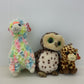 Mixed TY Beanie Babies Boos Plush LOT Giraffe Owl Rainbow Llama Toys Stuffed - Warehouse Toys