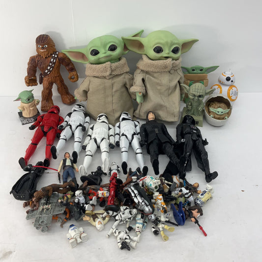 Mixed Used LOT 15 lbs Star Wars Grogu Action Figures Toys Chewbacca Stormtrooper - Warehouse Toys