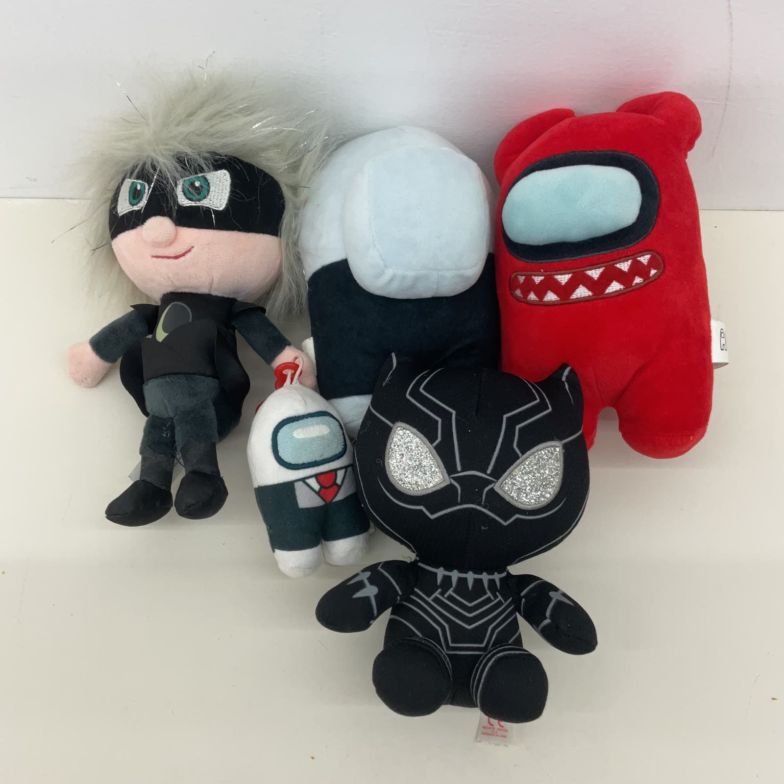 Mixed Used LOT Among Us Imposter Alien Character Plush Black Panther Marvel Toys - Warehouse Toys