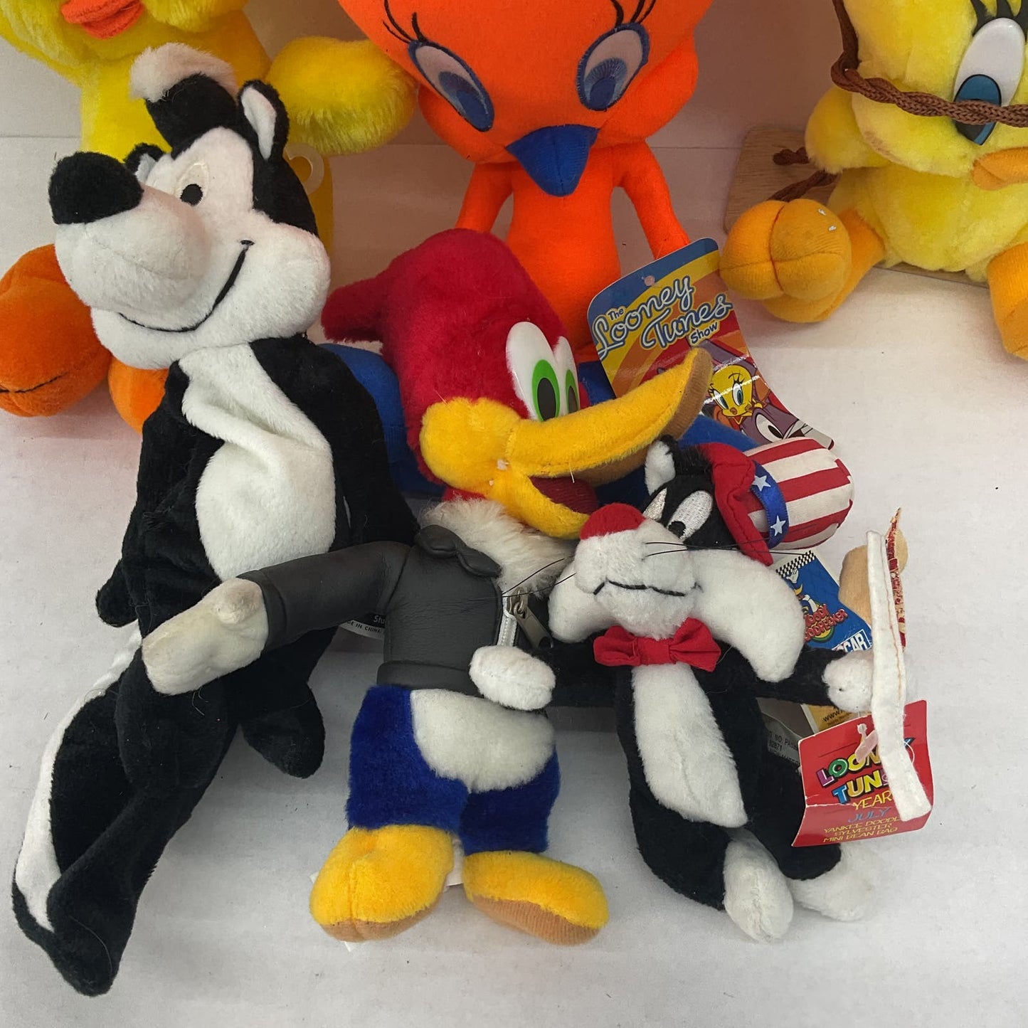 Mixed Used LOT Looney Tunes Woody Woodpecker Pepe Le Pew Tweety Bird Plush Dolls - Warehouse Toys