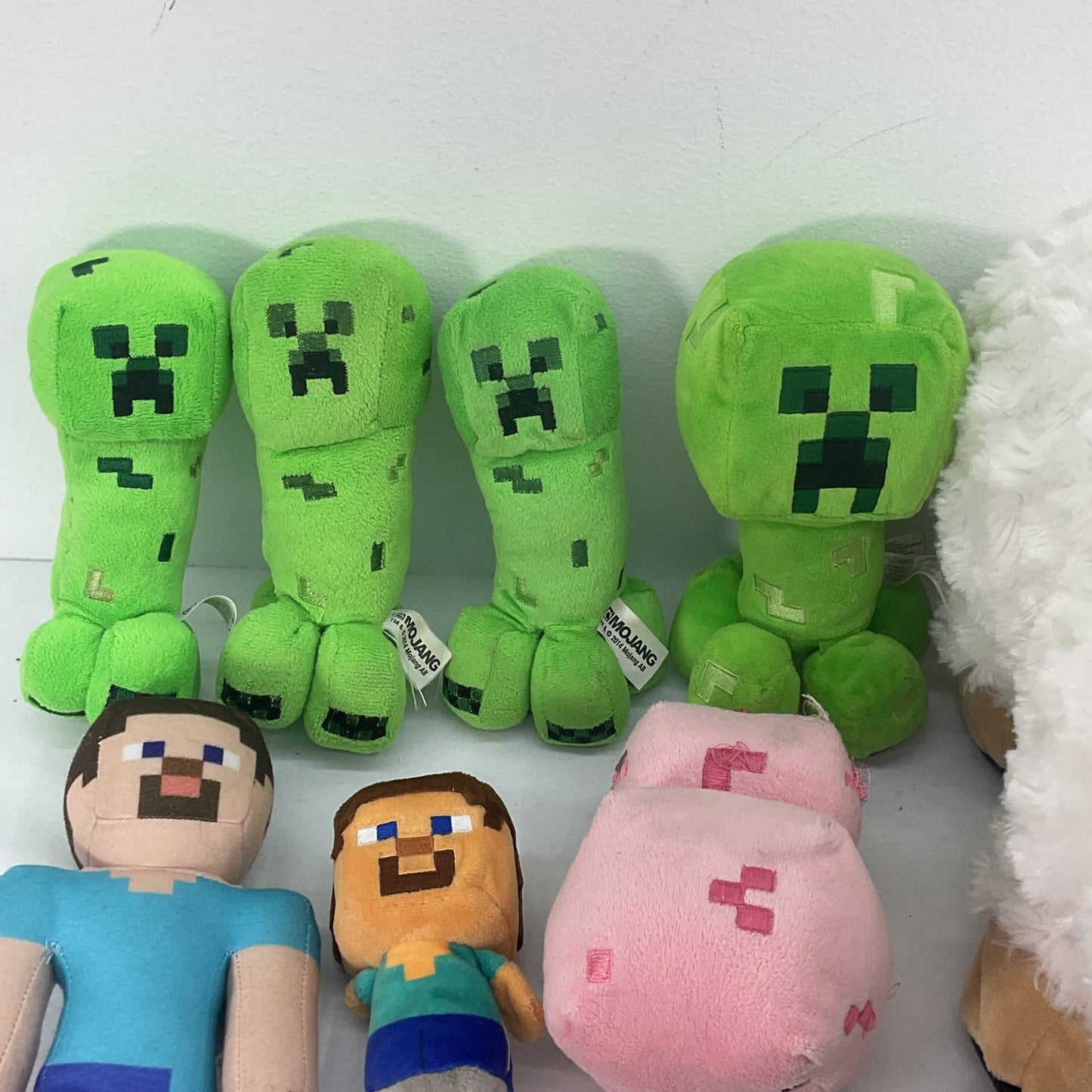 Mixed Used LOT Minecraft Mojang Cube Creeper Sheep Boy Plush Dolls Toys - Warehouse Toys