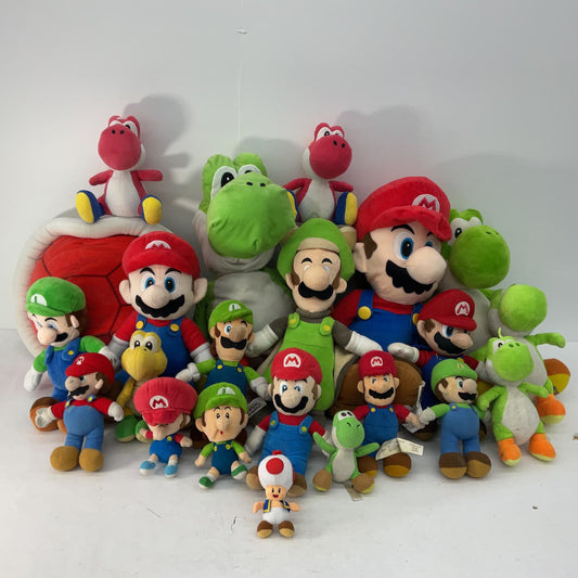 Mixed Used LOT Nintendo Super Mario Character Plush Dolls Yoshi Toad Baby Luigi - Warehouse Toys