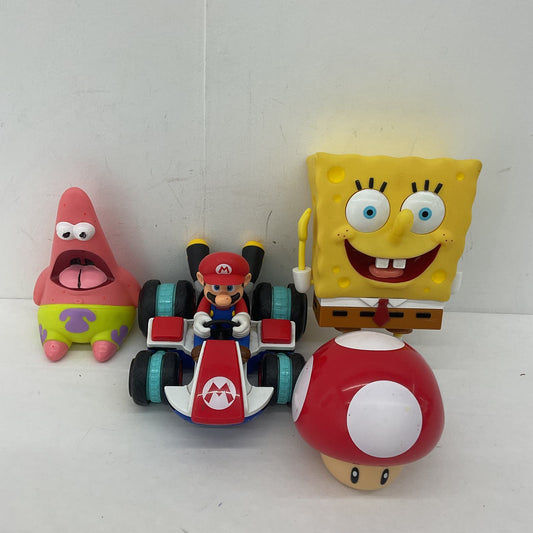 Mixed Used LOT Toy Figures Super Mario Kart Spongebob Squarepants Patrick Mushro - Warehouse Toys