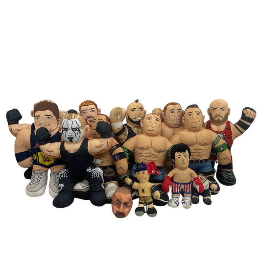 Mixed Vintage Modern LOT WWE WWF WCW Wrestling Buddies Wrestler Plush Dolls - Warehouse Toys