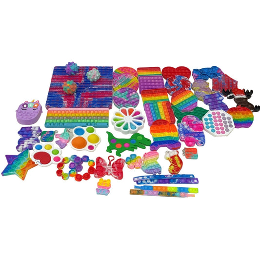 Multicolor Sensory Toys for Special Needs - Preowned LOT 5 lbs Mixed Pop Its - Warehouse Toys