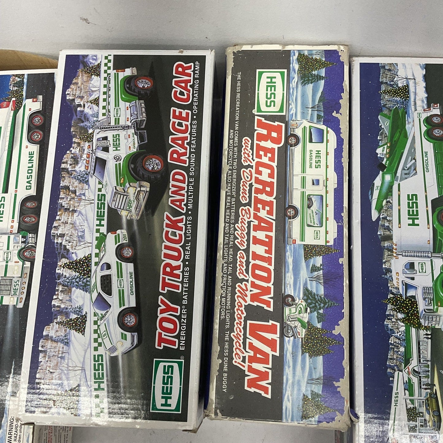 New in Box LOT Hess Diecast Toy Semi Trucks Race Car Space Shuttle 1990s Vintage - Warehouse Toys