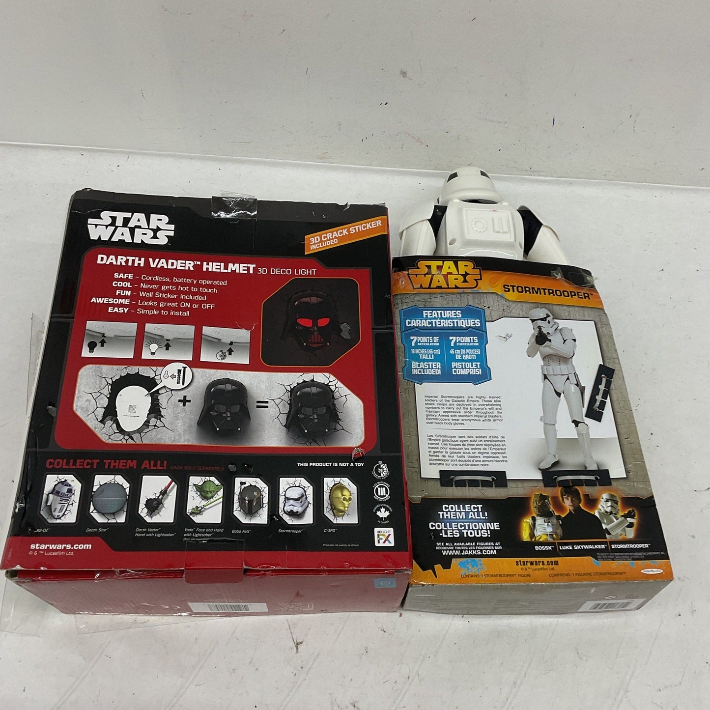 New LOT Star Wars Large Stormtrooper Action Figure & Darth Vader Helmet NIB - Warehouse Toys