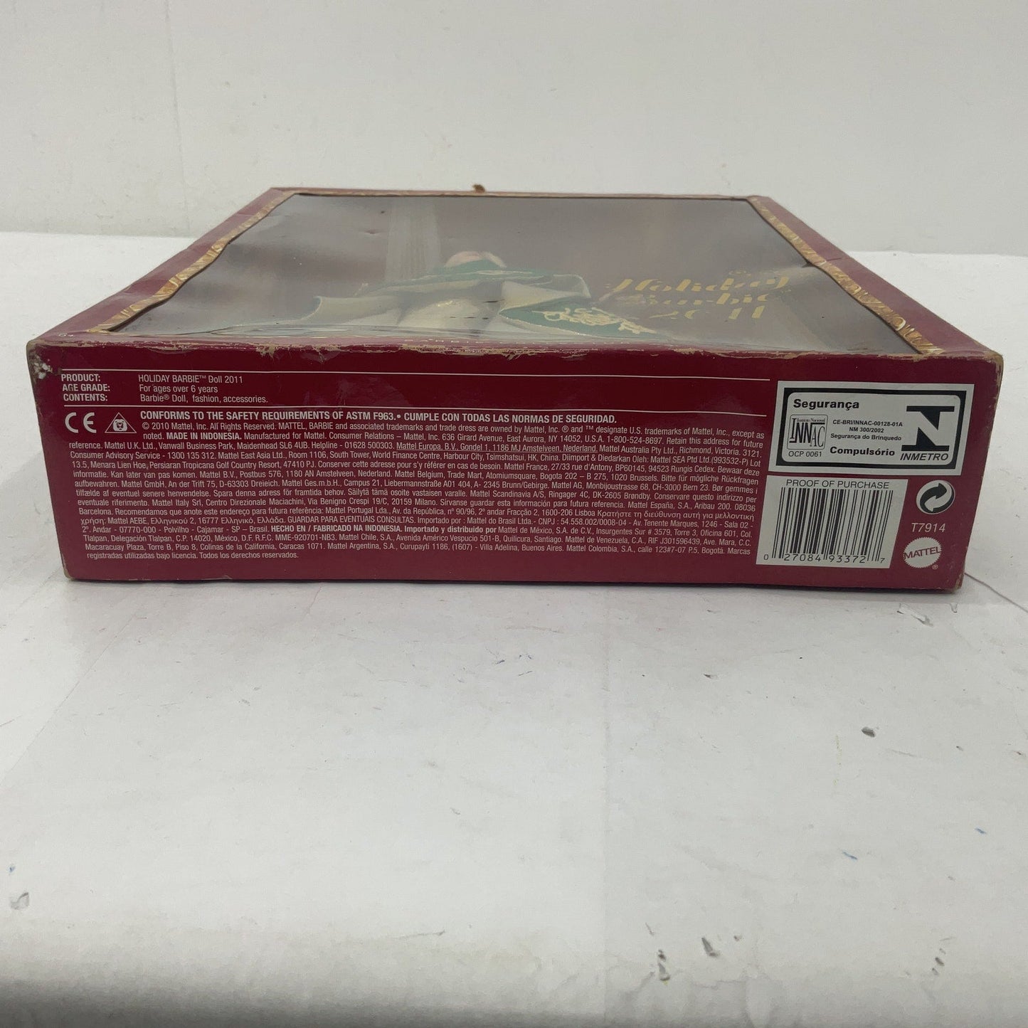 NIB New Holiday Barbie 2011 Christmas Blonde in Green Metallic Gold Dress - Warehouse Toys