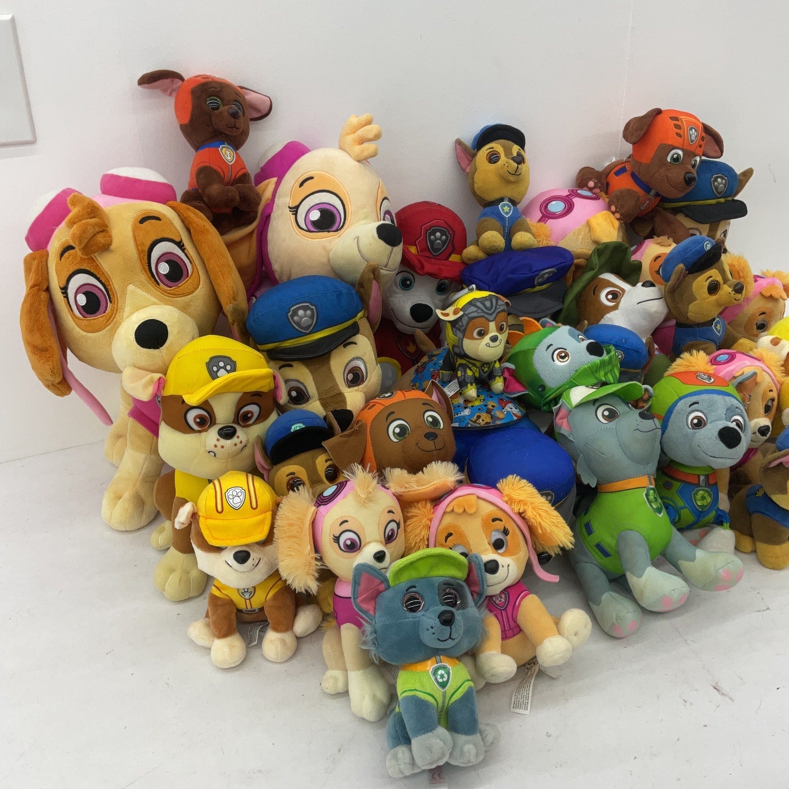 Nickelodeon Paw Patrol Character Plush Dolls Preowned LOT 8 lbs Marshall Skye - Warehouse Toys