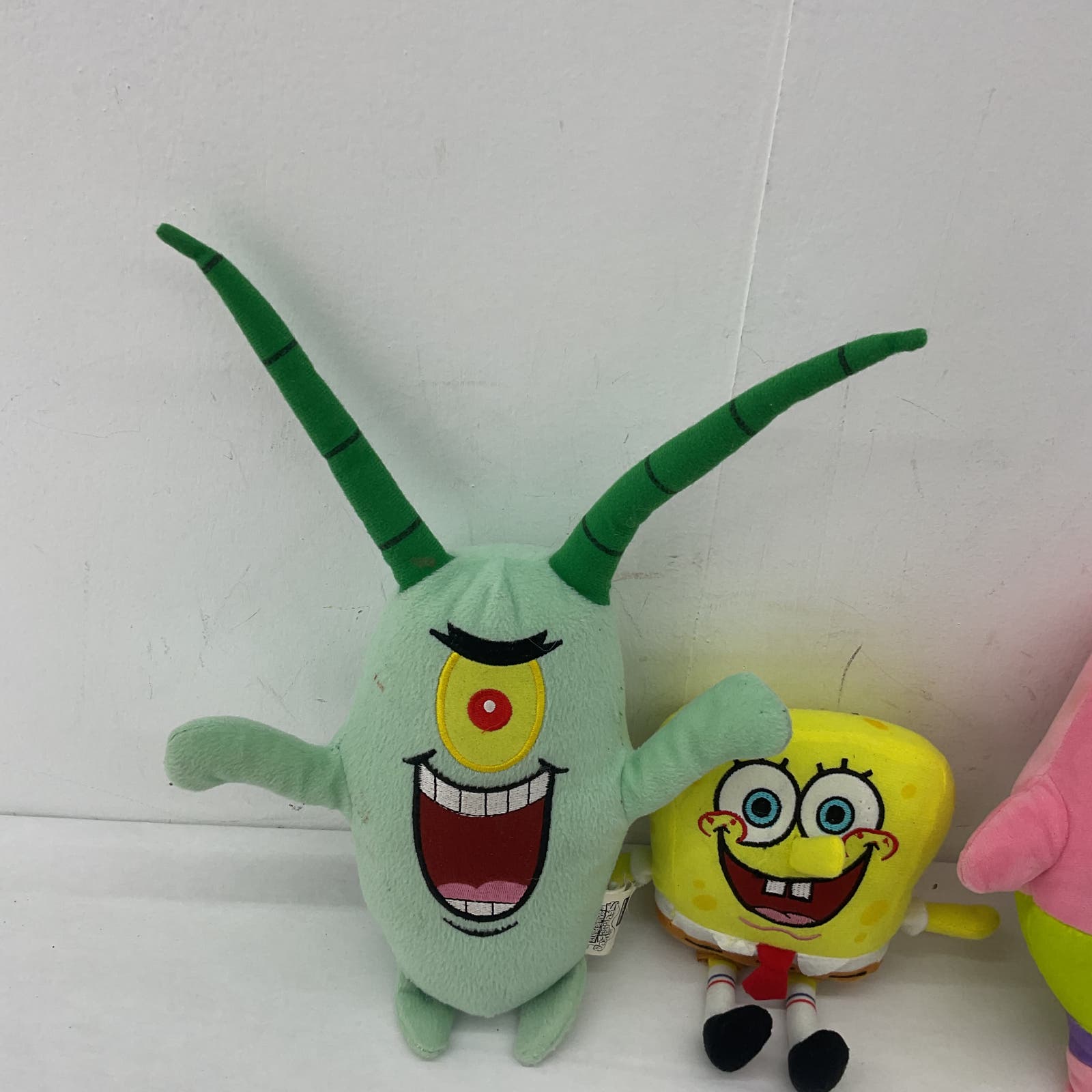 Nickelodeon Spongebob Patrick Plankton Green Stuffed Animal Plush Lot - Warehouse Toys