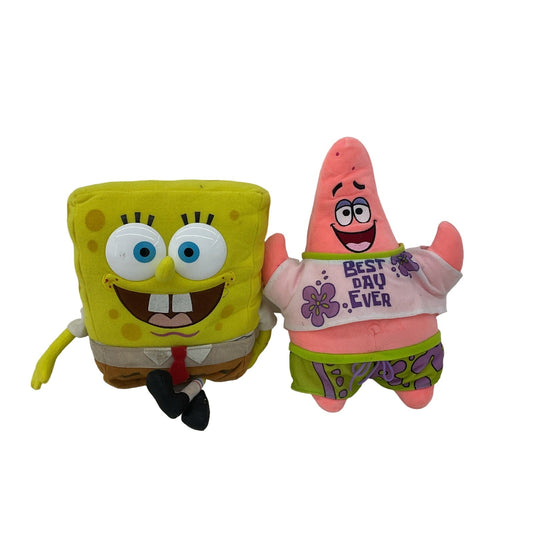 Nickelodeon Yellow Pink Spongebob Squarepants Patrick Star Character Plush Dolls - Warehouse Toys