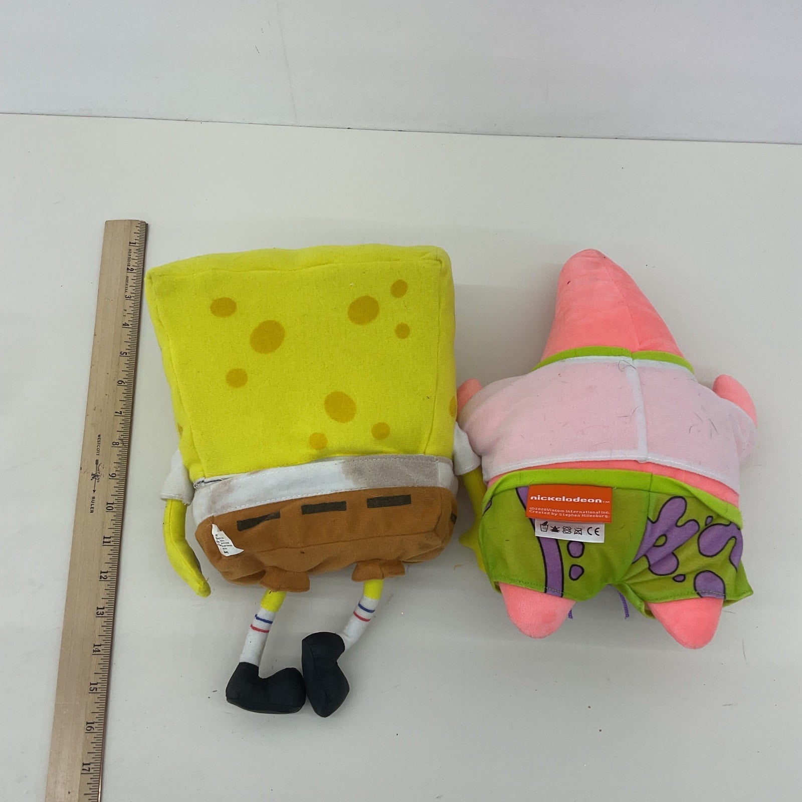 Nickelodeon Yellow Pink Spongebob Squarepants Patrick Star Character Plush Dolls - Warehouse Toys