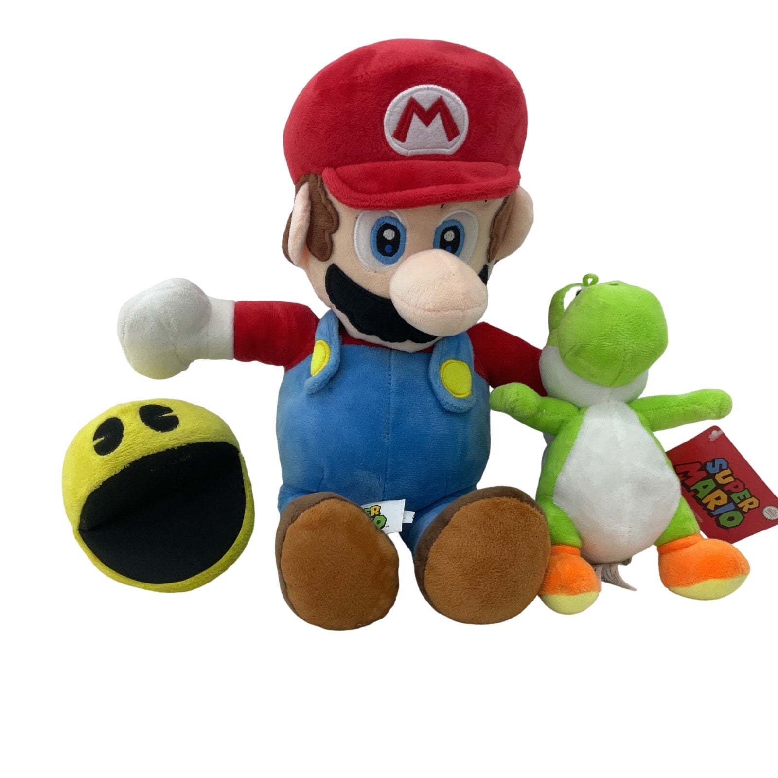 Nintendo LOT Super Mario Green Yoshi Yellow Pac Man Character Plush Toys - Warehouse Toys