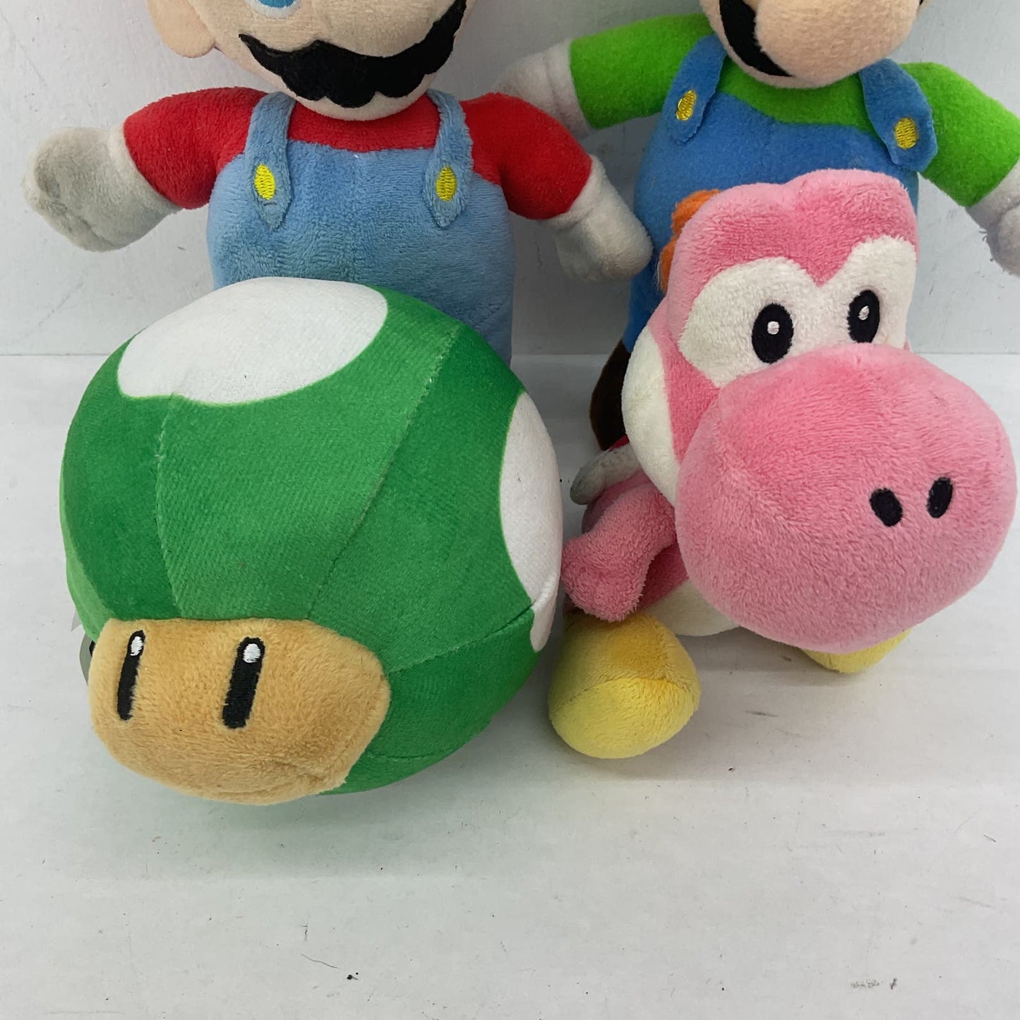 Nintendo Multicolor Mario Luigi Pink Yoshi Mushroom Plush Lot Stuffed Animal - Warehouse Toys