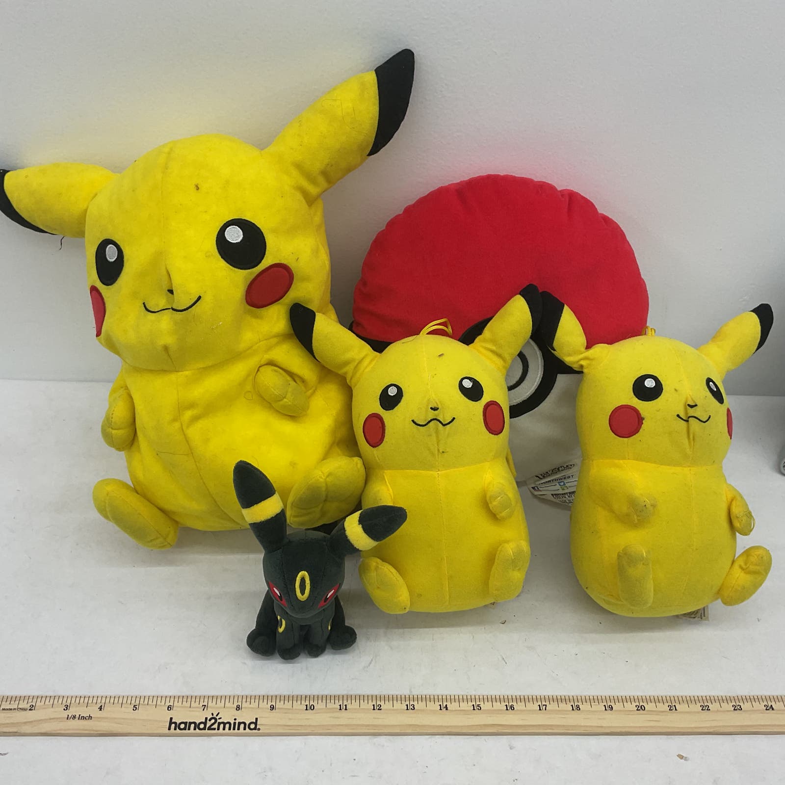 Nintendo Pokemon Yellow Pikachu and Ball Stuffed Animal Lot - Warehouse Toys