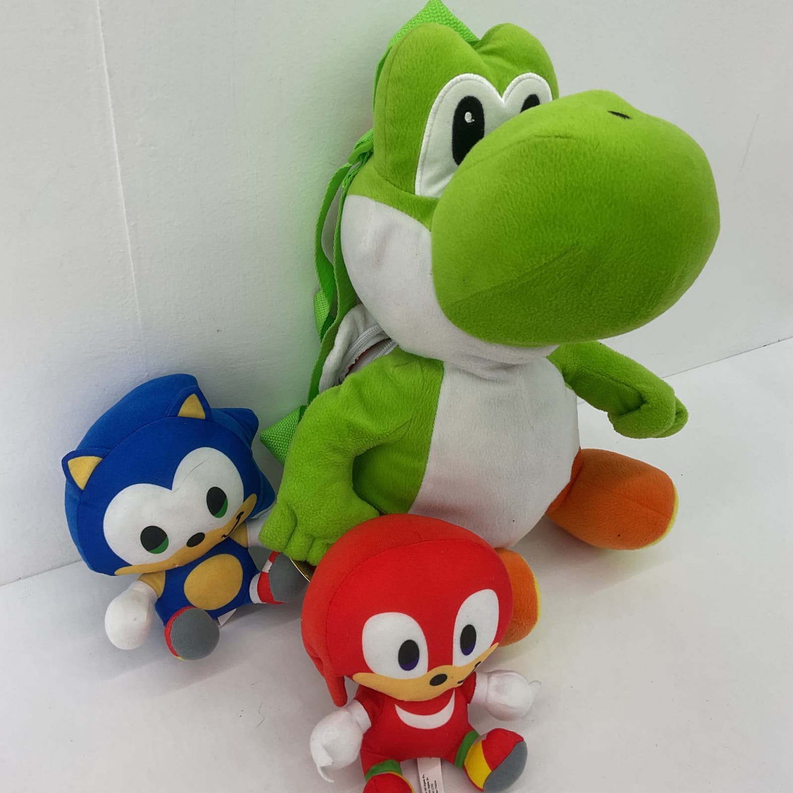 Nintendo Soft Cuddly Green Yoshi Backpack Plush & Sonic the Hedgehog Mini Plush - Warehouse Toys