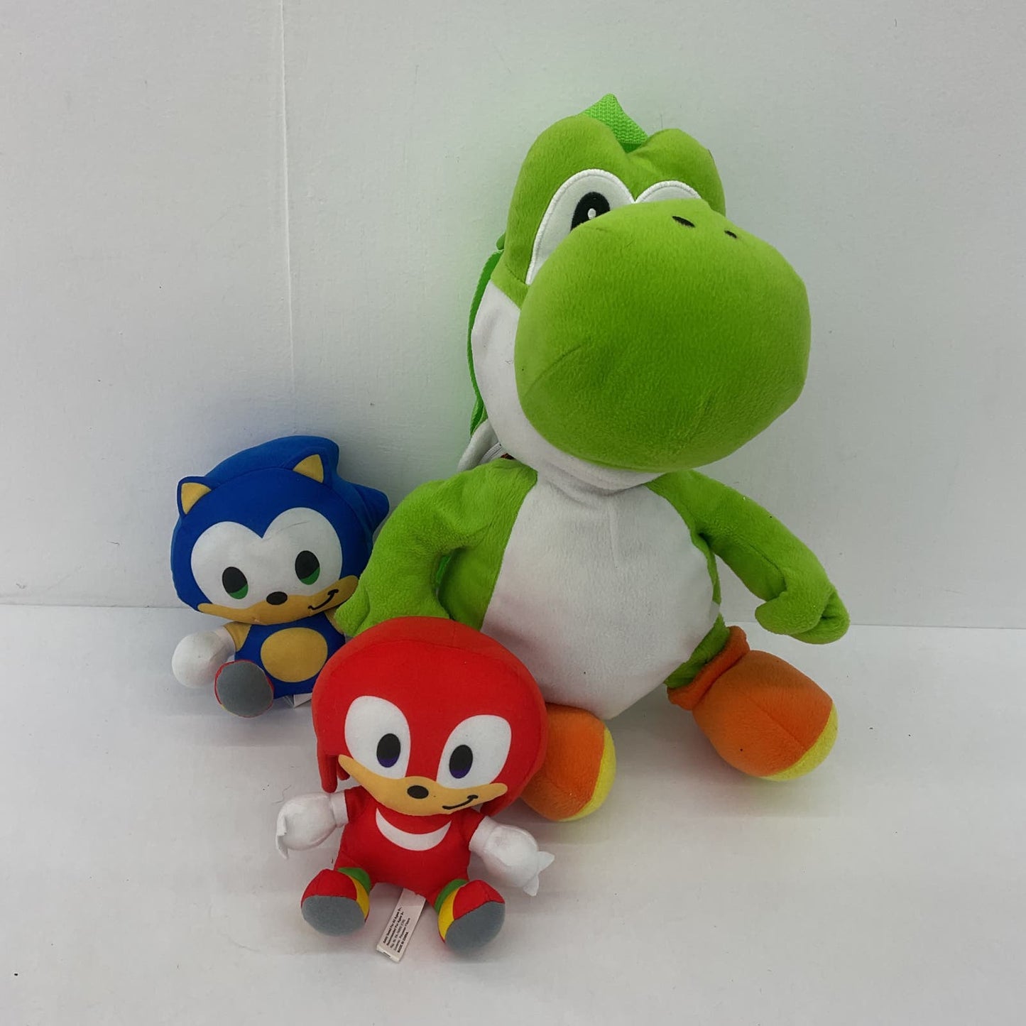 Nintendo Soft Cuddly Green Yoshi Backpack Plush & Sonic the Hedgehog Mini Plush - Warehouse Toys