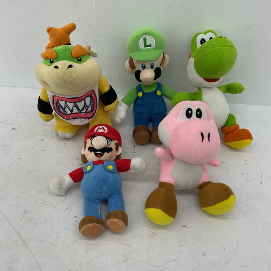 Nintendo Stuffed Animal Super Mario Lot Koopa Pink Yoshi Luigi - Warehouse Toys