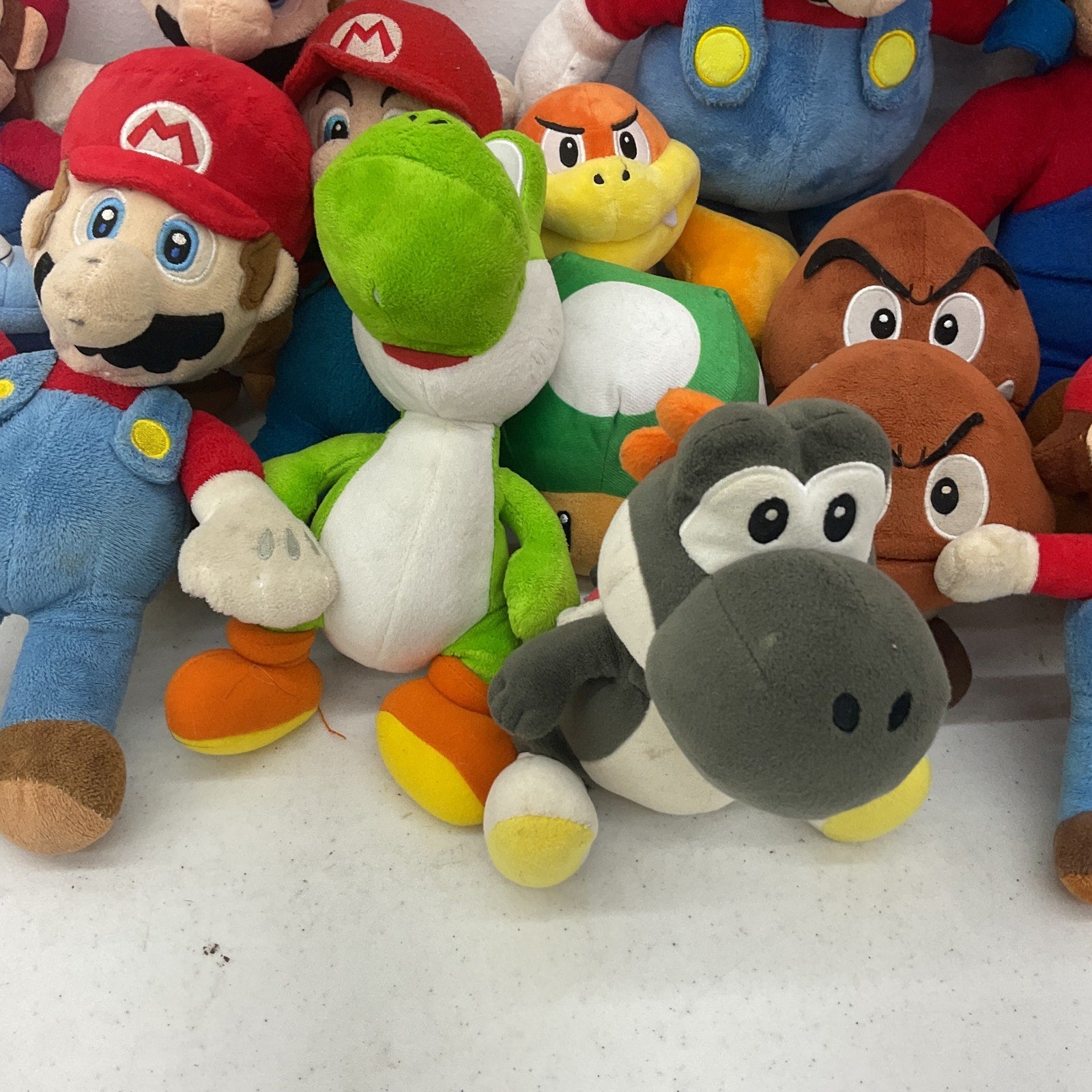 Nintendo Super Mario Character Plush Dolls Preowned LOT Yoshi Koopa Bowser Kid - Warehouse Toys