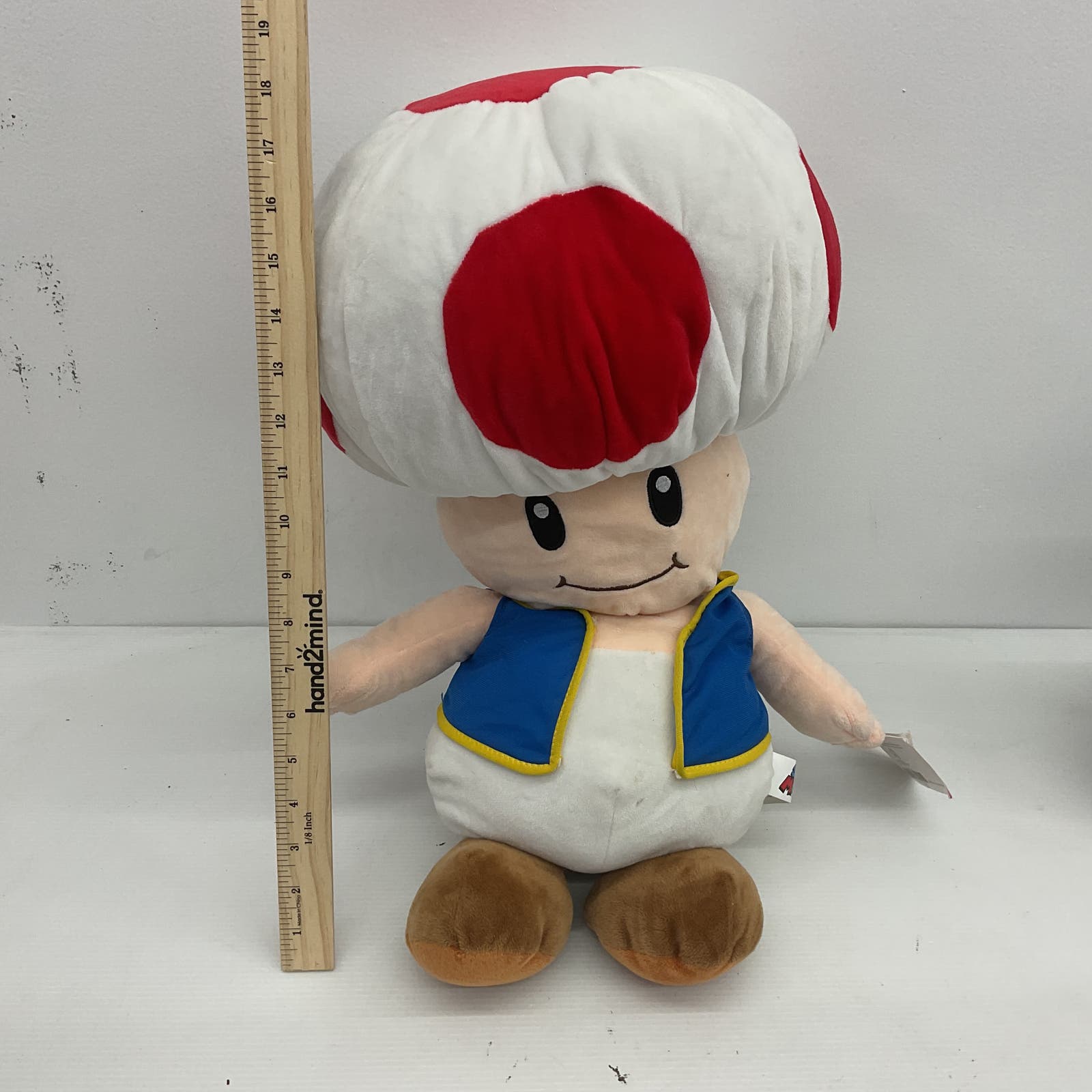 Nintendo White Toad Stuffed Animal Plush Toy Super Mario Bros - Warehouse Toys