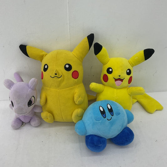 Nintendo Yellow Pikachu Blue Kirty Pink Stuffed Animal Plush Toy Lot - Warehouse Toys