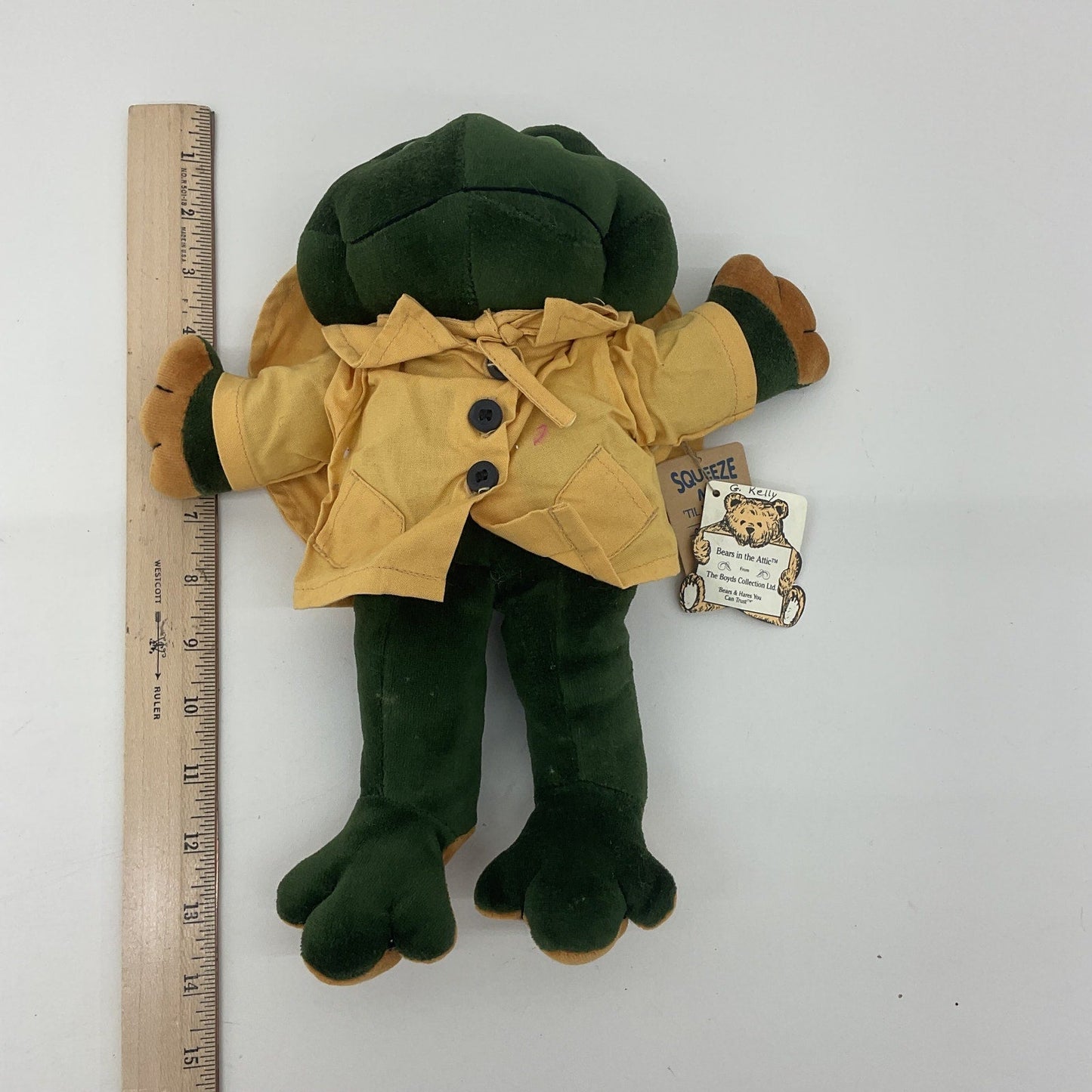 NWT Boyd's Green Frog in Rain Jacket Plush Doll Toy - Warehouse Toys