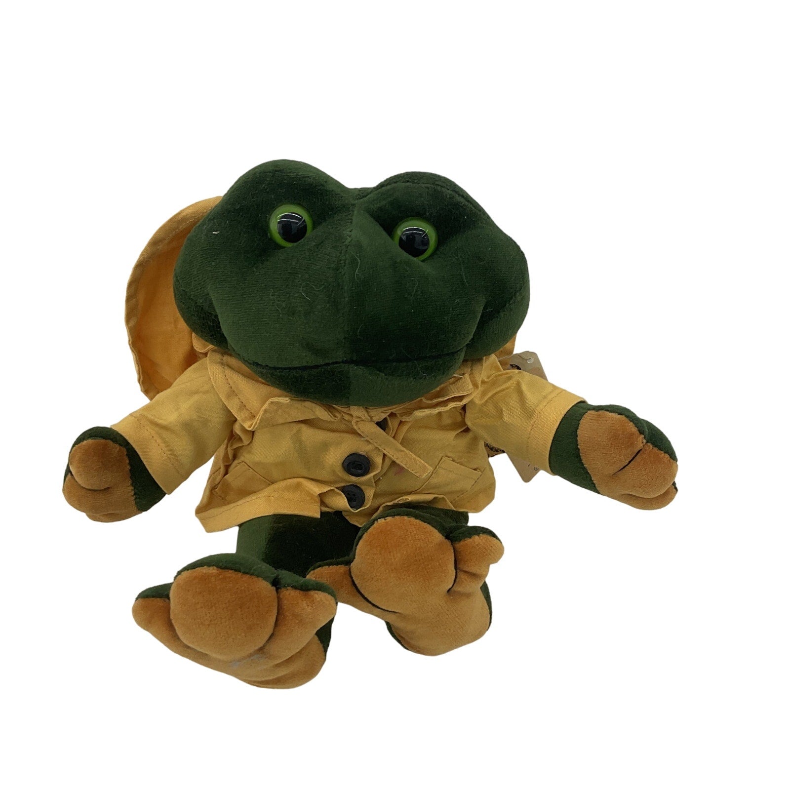 NWT Boyd's Green Frog in Rain Jacket Plush Doll Toy - Warehouse Toys