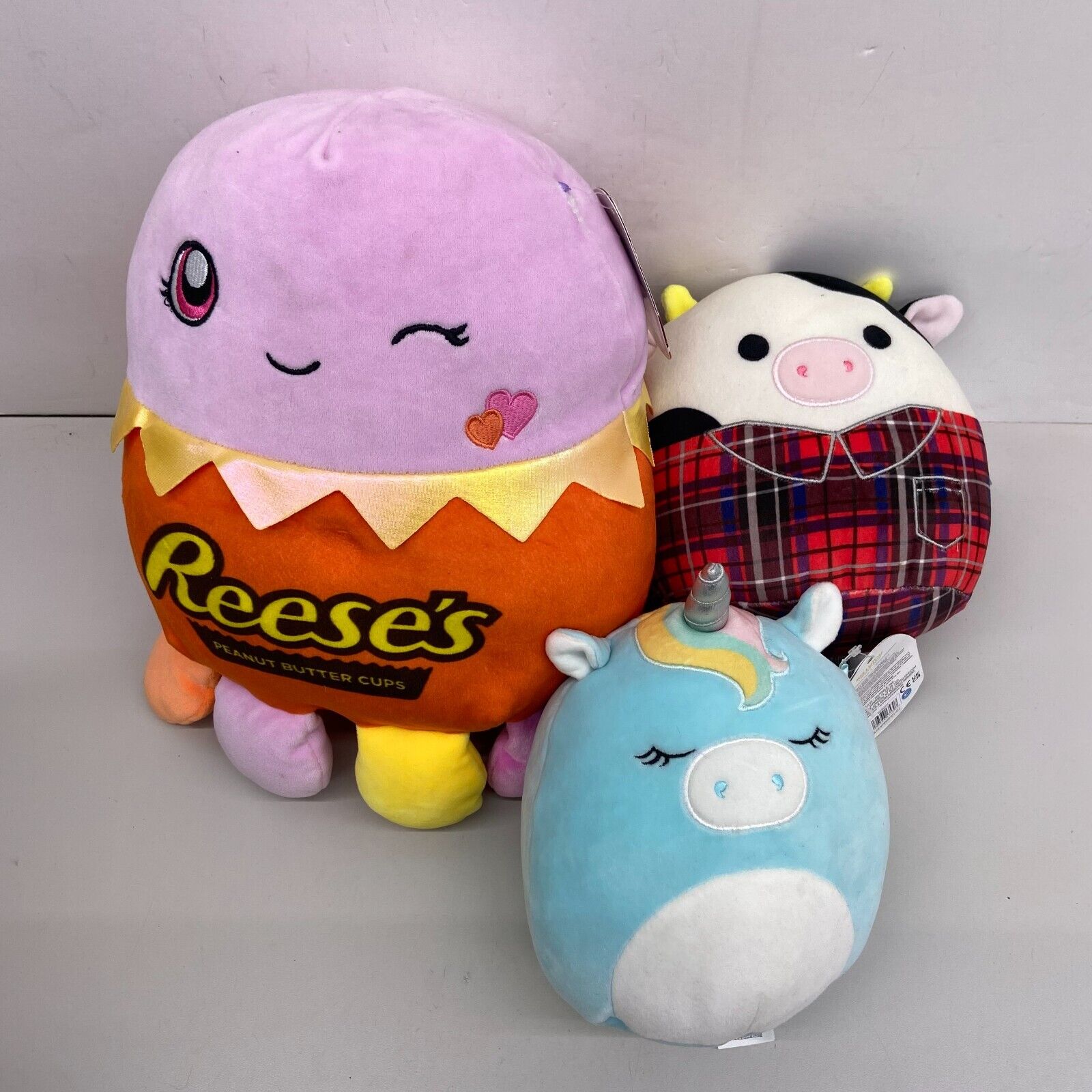 NWT LOT of 3 Assorted Squishmallows Animal Plush Toys Jeanne Hudson Conner - Warehouse Toys