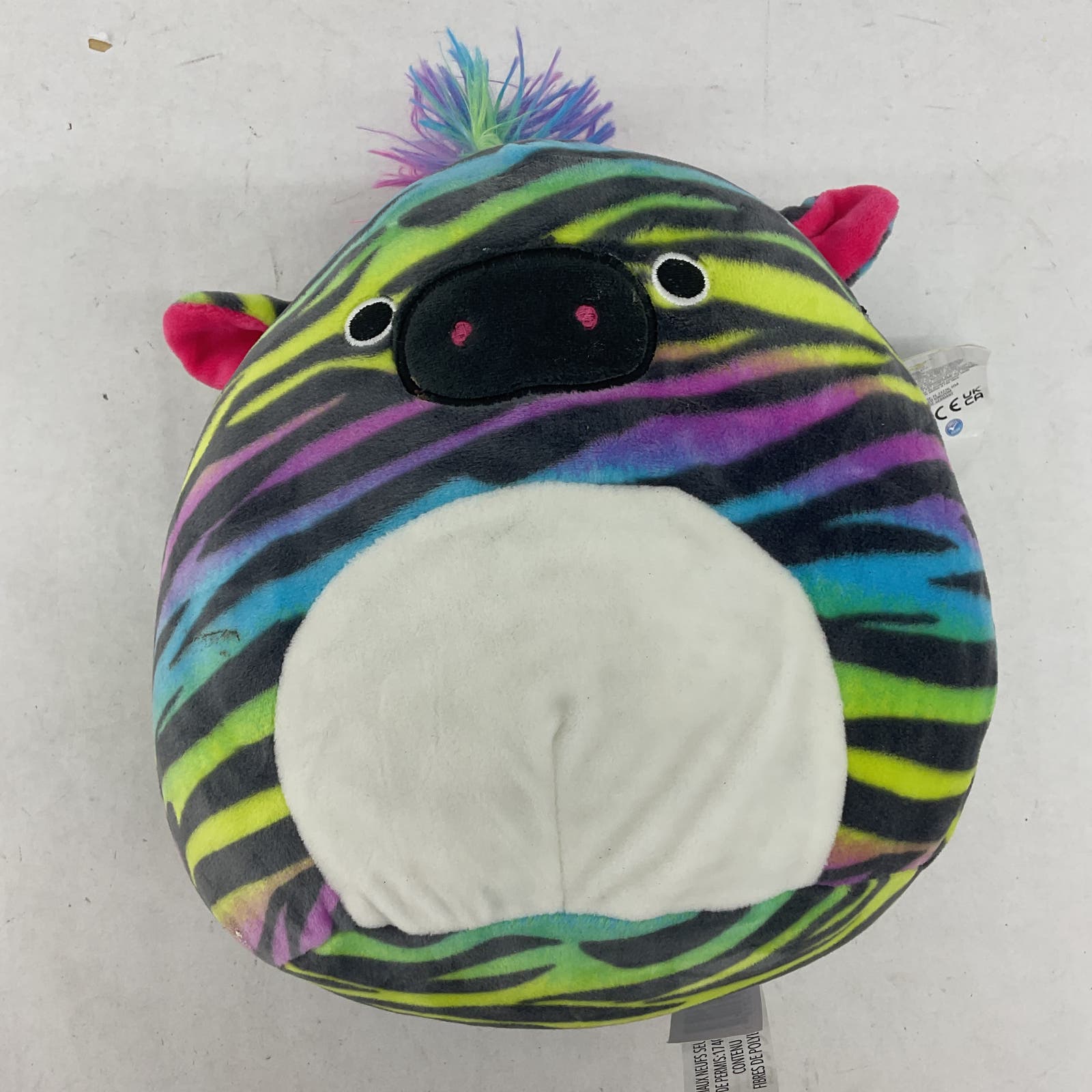 NWT Multicolor Tie Tye Zebra Squishmallows Stuffed Animal Plush - Warehouse Toys