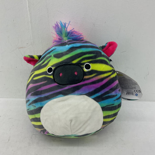 NWT Multicolor Tie Tye Zebra Squishmallows Stuffed Animal Plush - Warehouse Toys