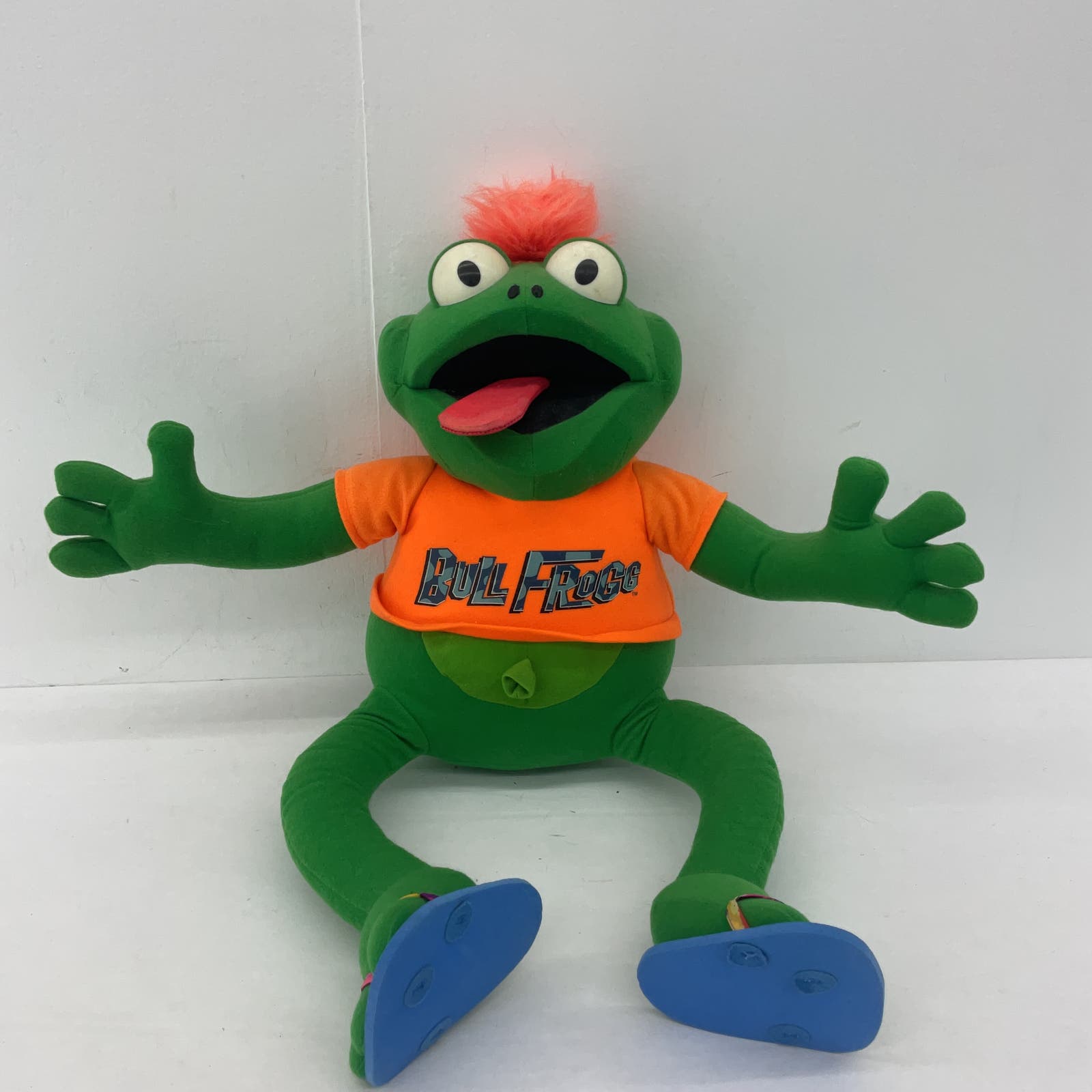 Ohio Art Bull Frog Stuffed Animal - Green Plush Interactive Toy - Warehouse Toys