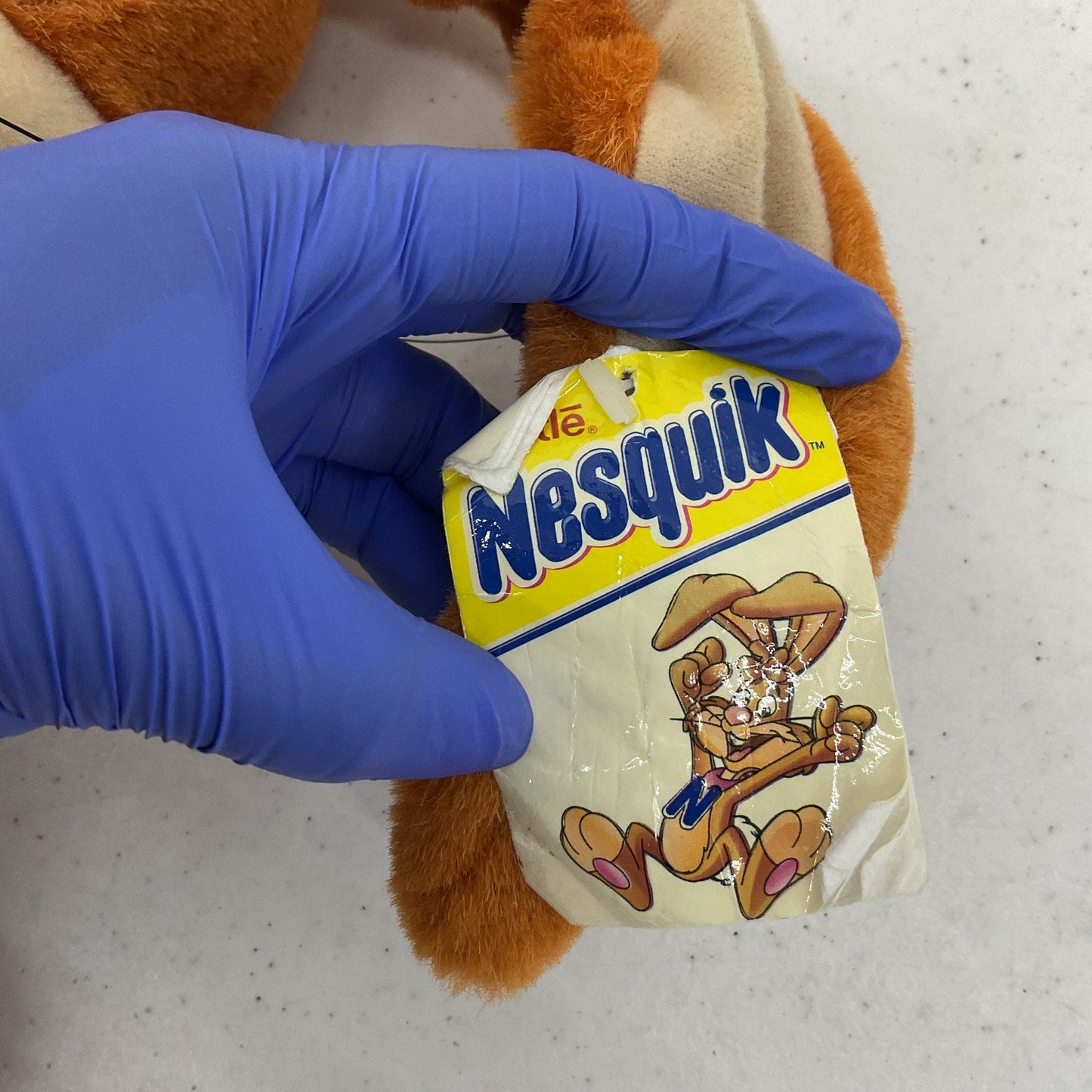 OLD STOCK Vintage Nesquick Brown Rabbit Mascot Chocolate Milk Plush Toy - Warehouse Toys