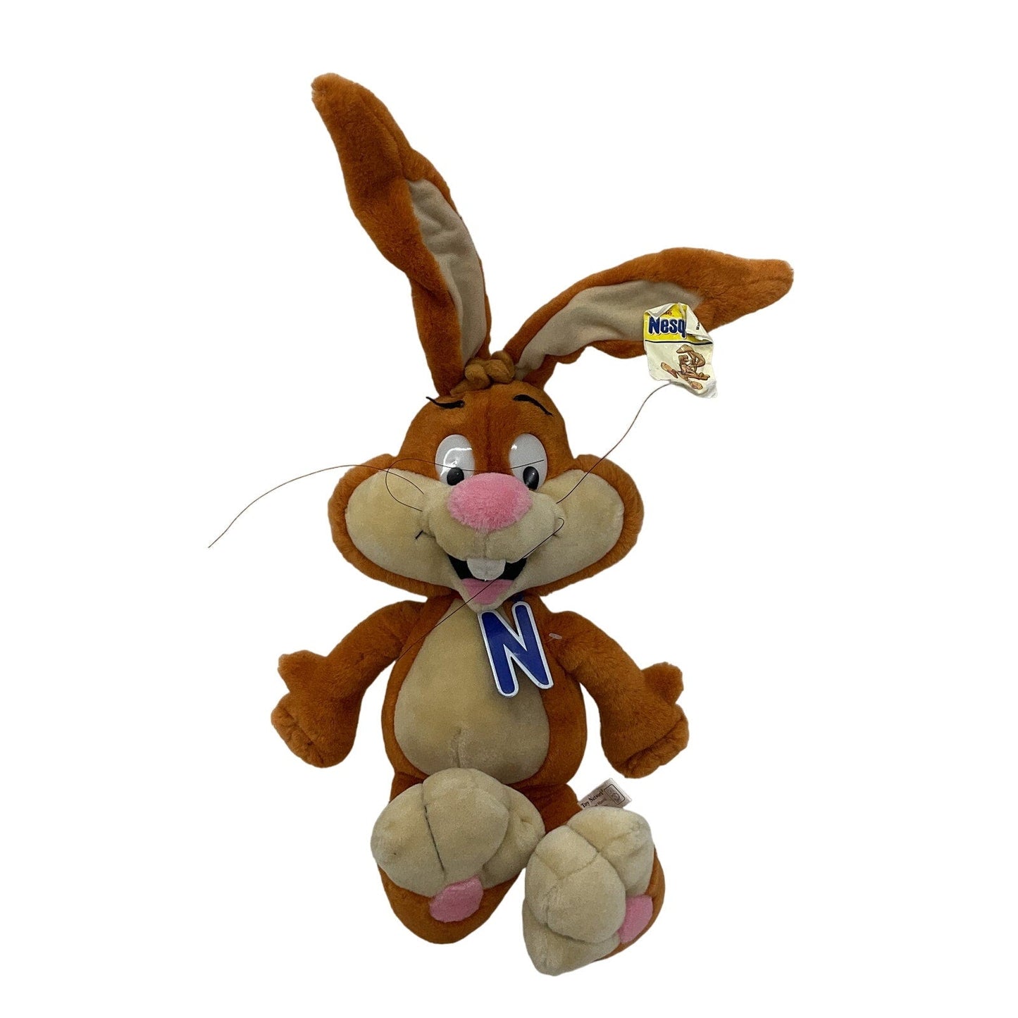 OLD STOCK Vintage Nesquick Brown Rabbit Mascot Chocolate Milk Plush Toy - Warehouse Toys