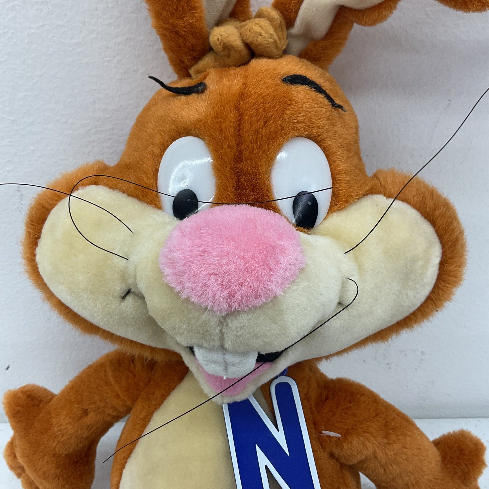 OLD STOCK Vintage Nesquick Brown Rabbit Mascot Chocolate Milk Plush Toy - Warehouse Toys