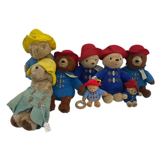 Paddington Bear Teddy Rain Coat Plush Toys Stuffed Animals Vintage Modern LOT - Warehouse Toys