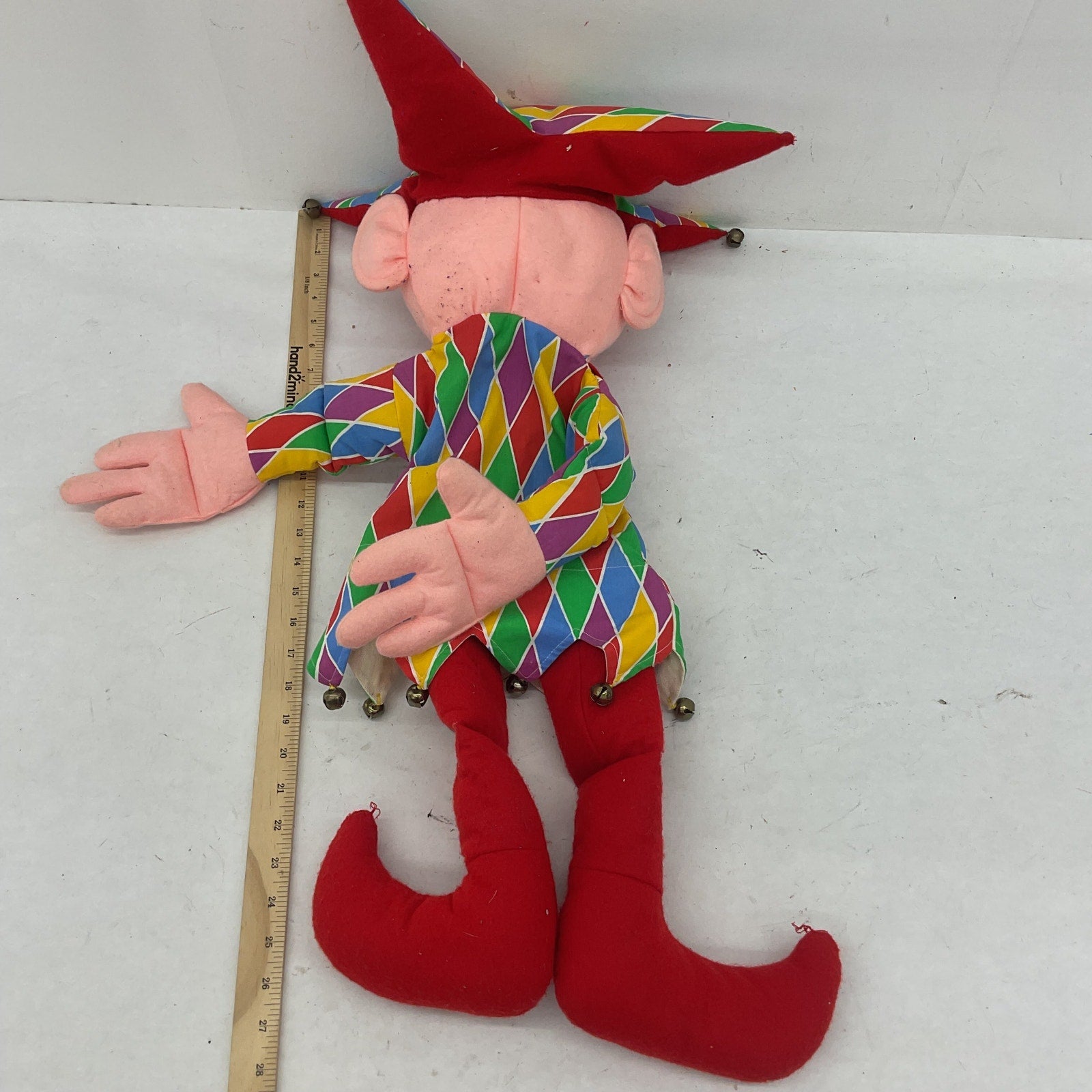 Pakaluk Puppets Vintage 1975 Full Body Jester Harlequin Plush Hand & Rod Puppet - Warehouse Toys