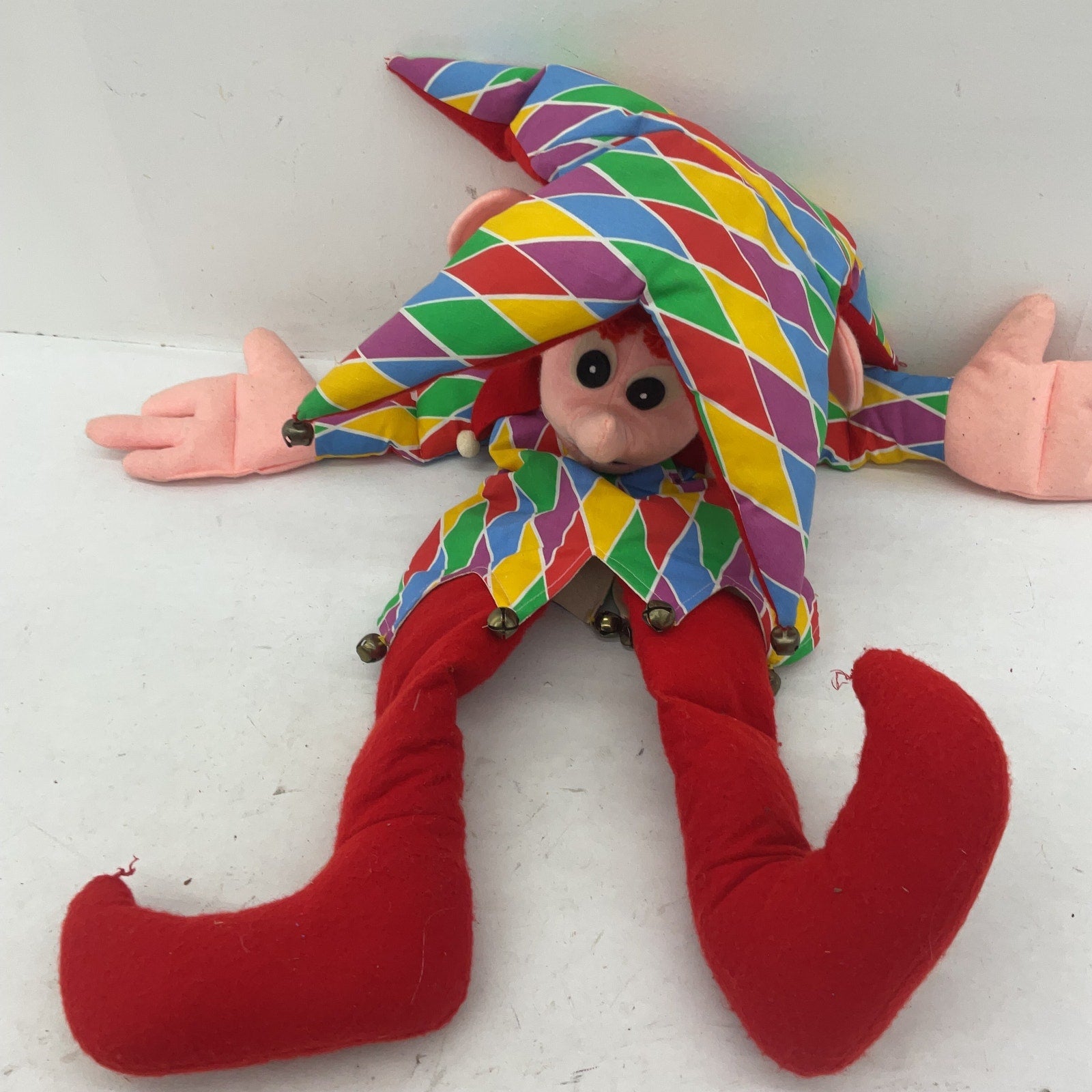 Pakaluk Puppets Vintage 1975 Full Body Jester Harlequin Plush Hand & Rod Puppet - Warehouse Toys