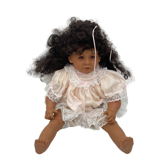 Pat Secrist Curly Haired Little Girl Preowned Baby Doll Signed Dated 1994 - Warehouse Toys