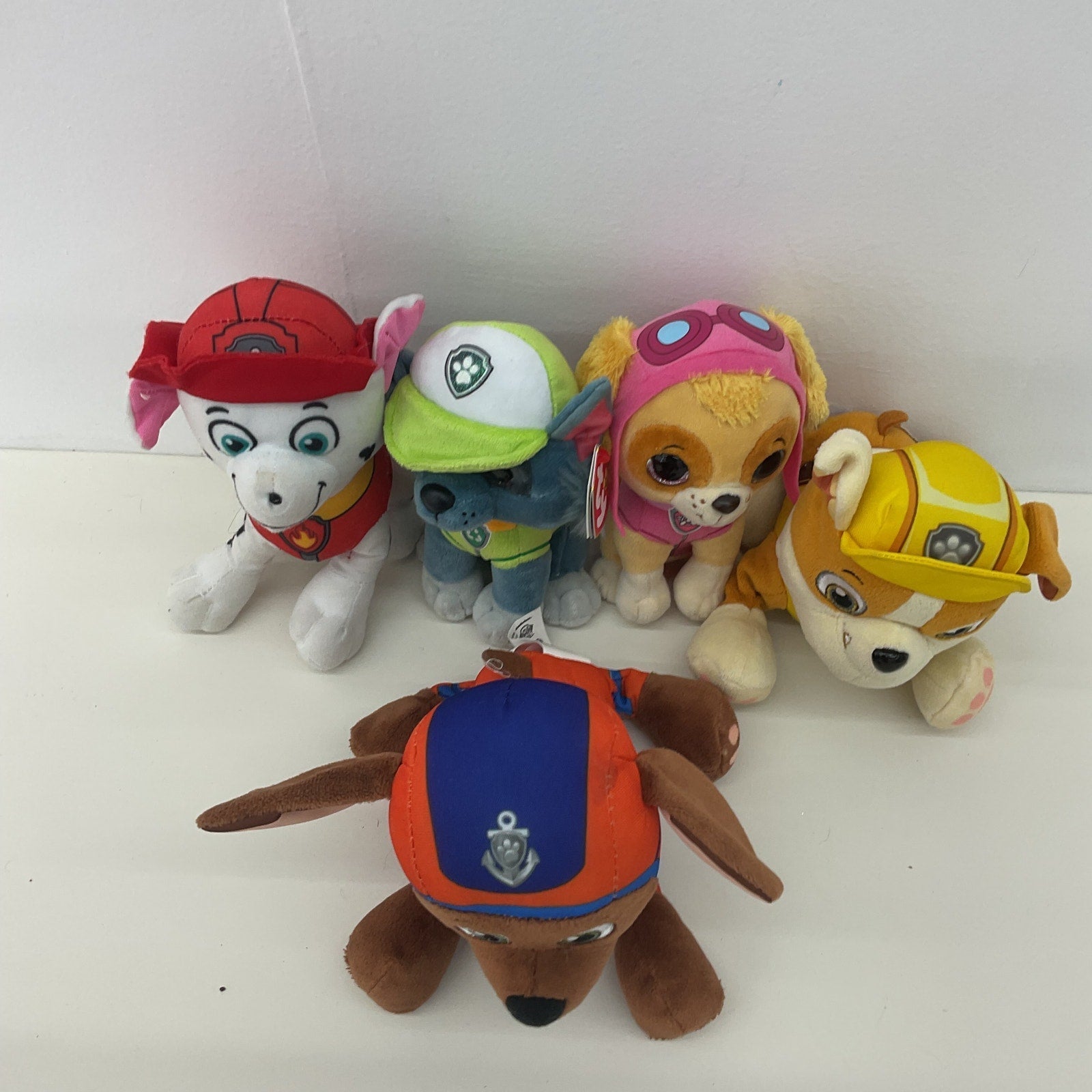 Paw Patrol Complete Set of 4 Character Plush Dolls Chase Marshall Skye Rubble - Warehouse Toys