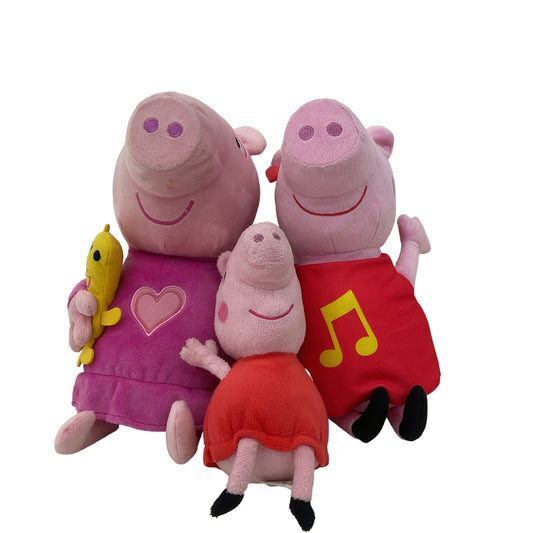 Peppa Pig Character Plush LOT of 3 Red Dress Doll Stuffed Animals - Warehouse Toys