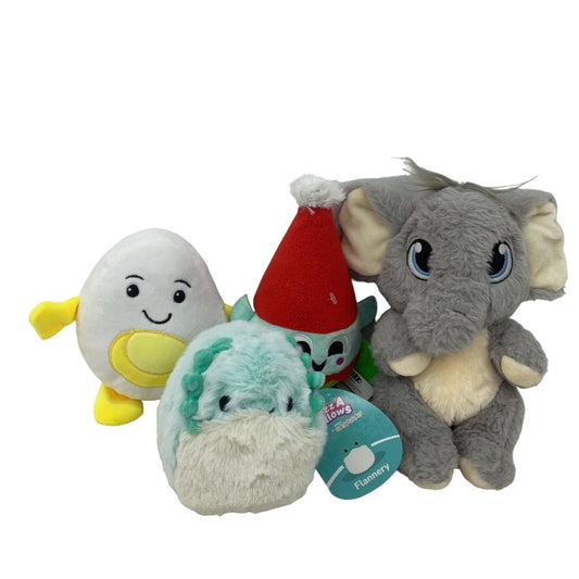 Plush Doll MIXED LOT Gray Elephant White Egg Xmas Elf Green Dinosaur Stuffed - Warehouse Toys